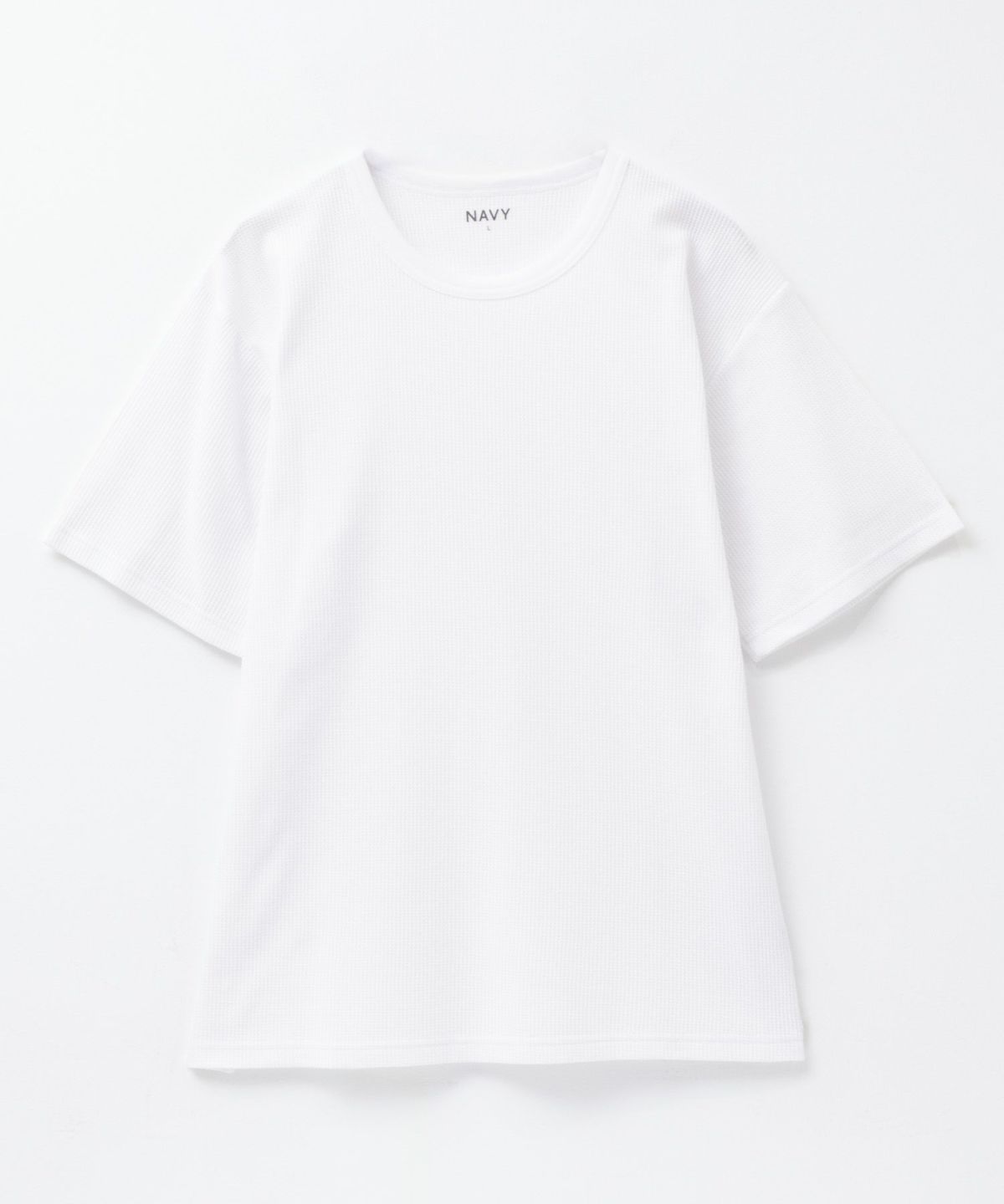 NAVY ワッフルクルーTシャツ メンズ
