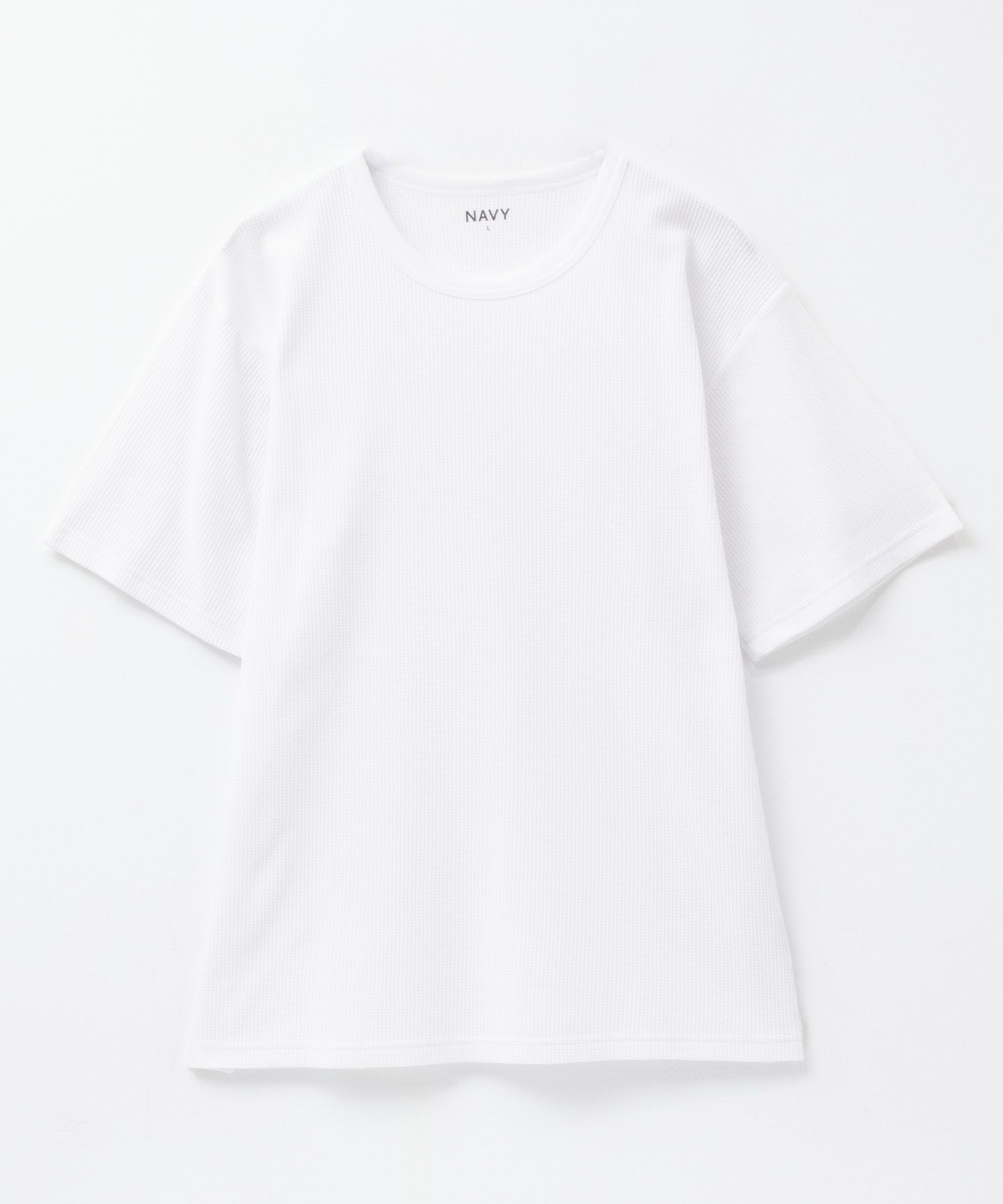 NAVY ワッフルクルーTシャツ メンズ