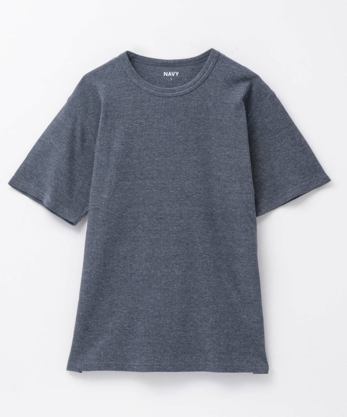 NAVY ワッフルクルーTシャツ メンズ