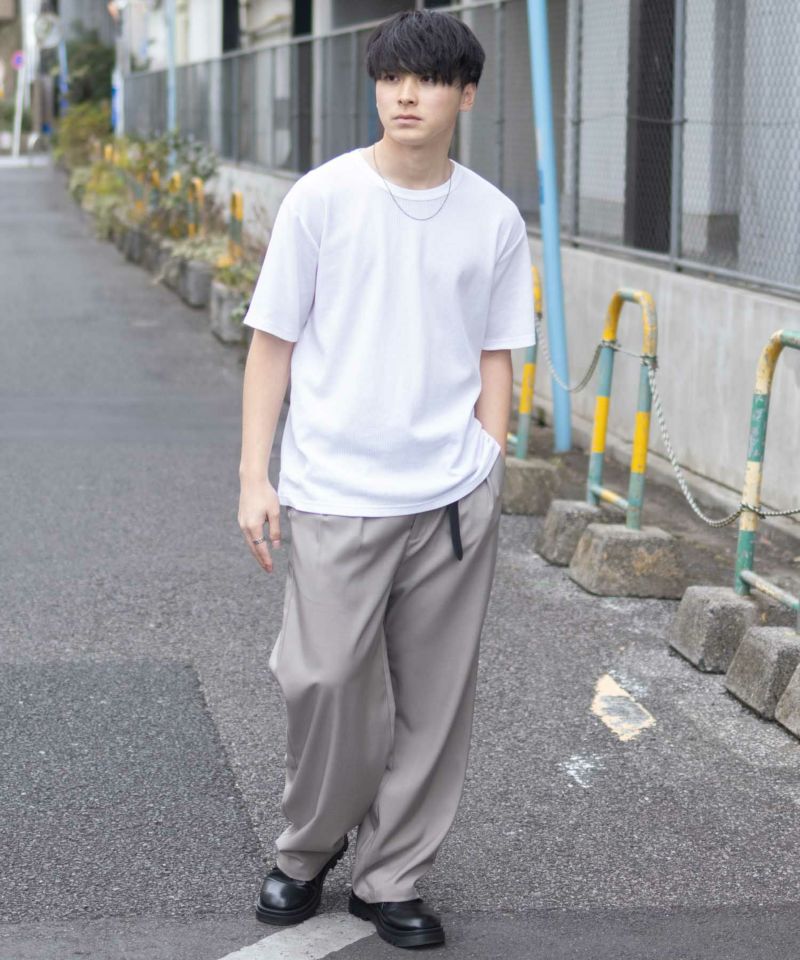 NAVY  ワッフルクルーTシャツ メンズ商品画像-33