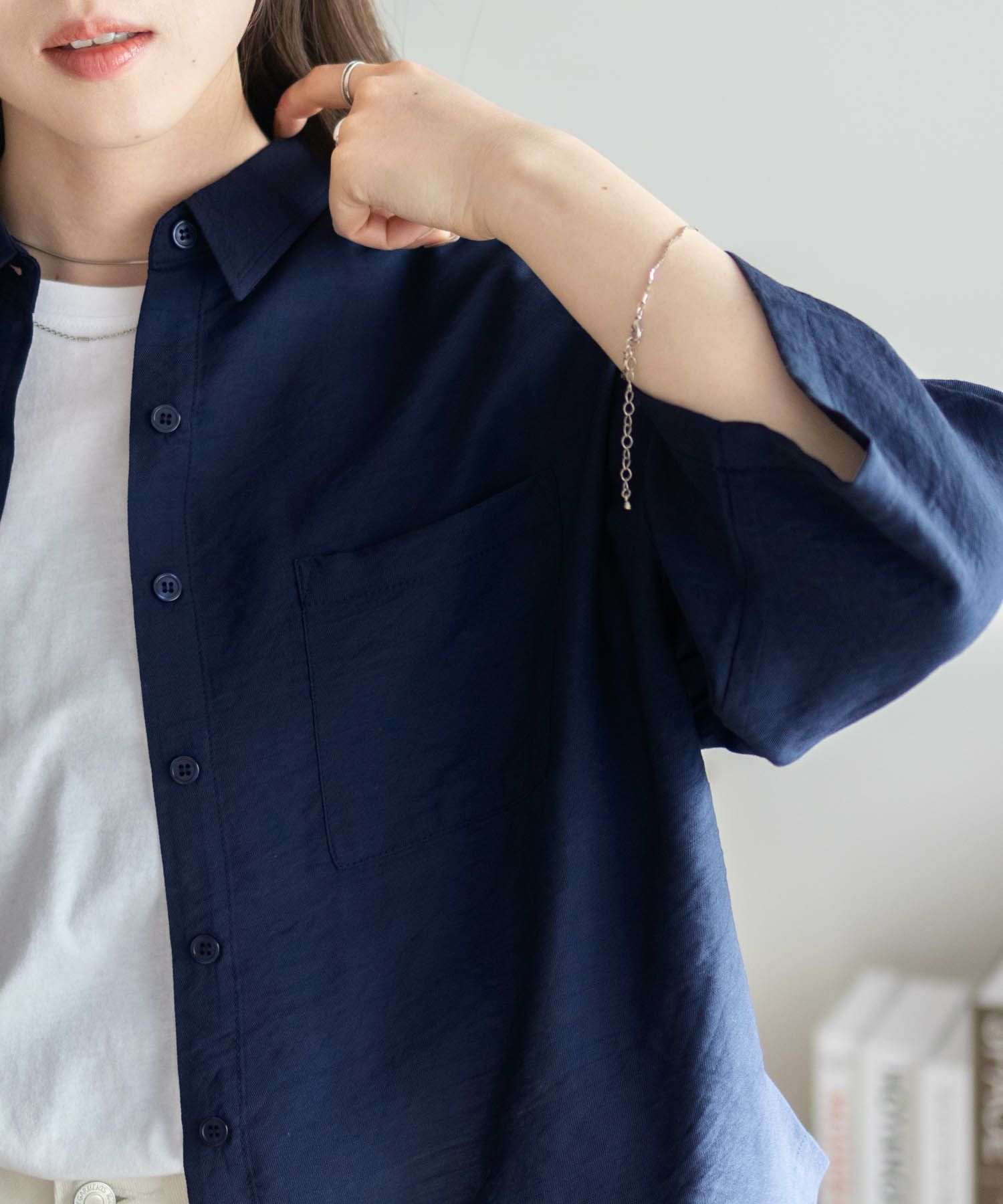 nAvy ショート丈7分袖シャツ レディース商品画像-6