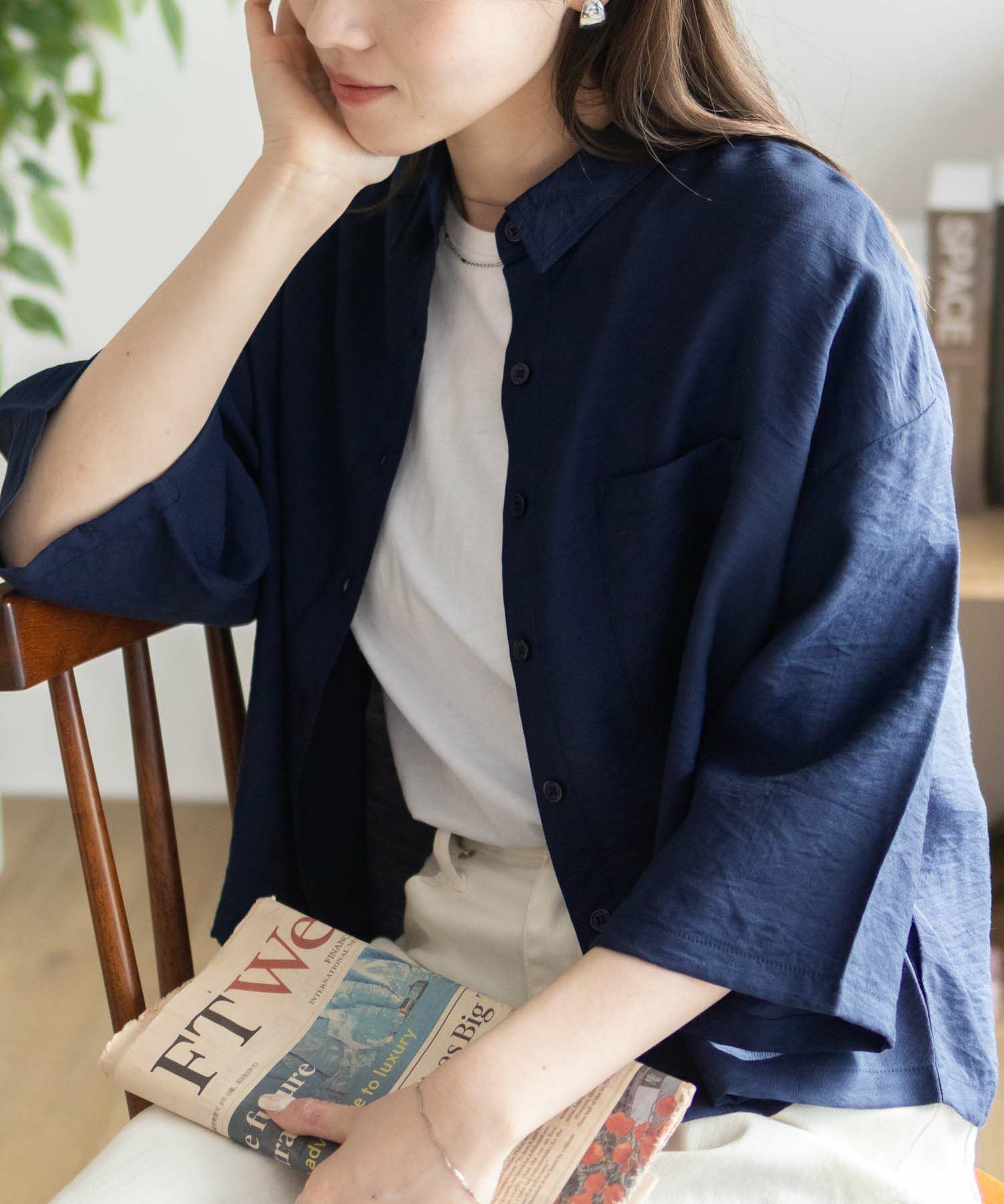nAvy  ショート丈7分袖シャツ レディース商品画像-7