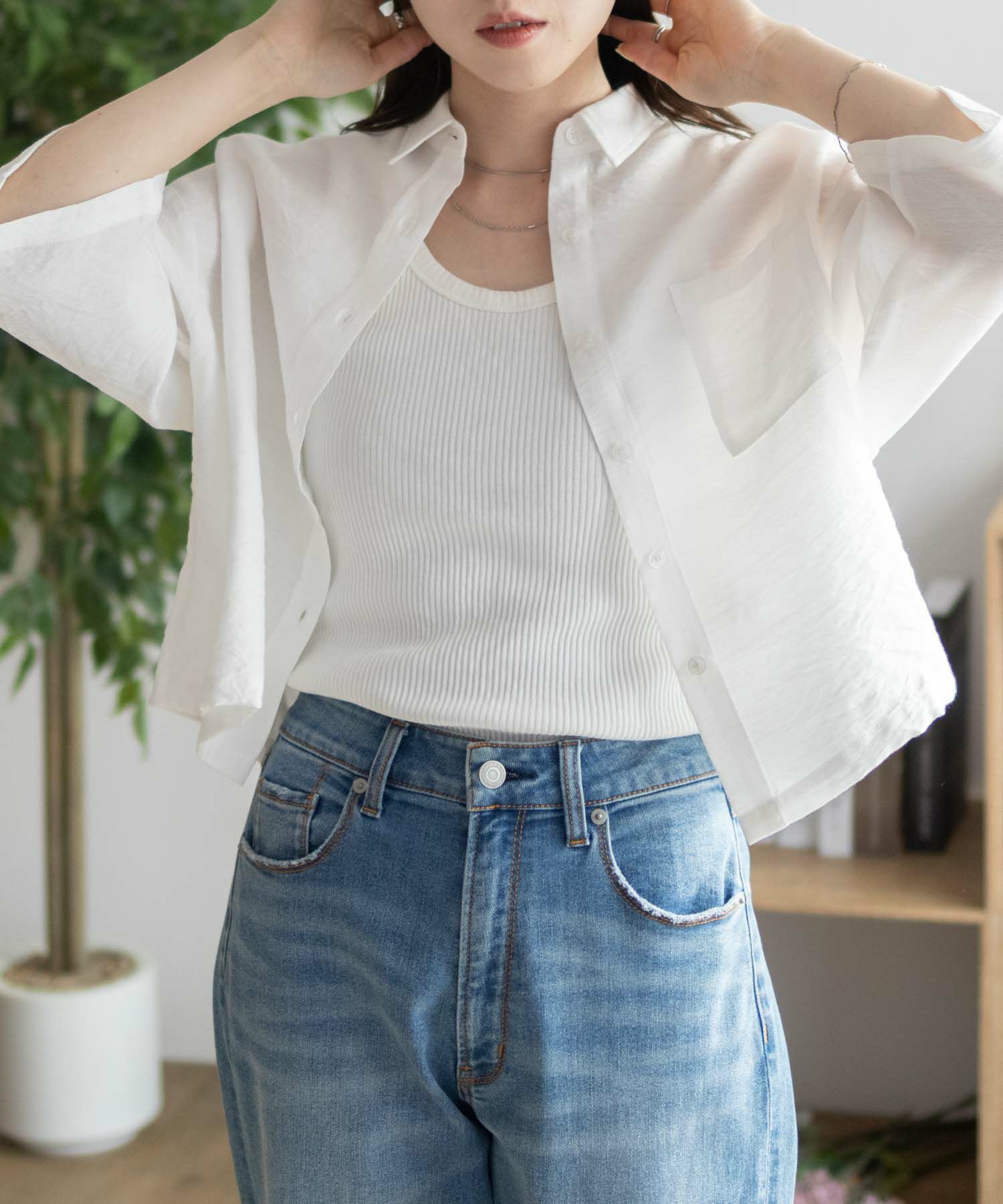 nAvy  ショート丈7分袖シャツ レディース商品画像-12