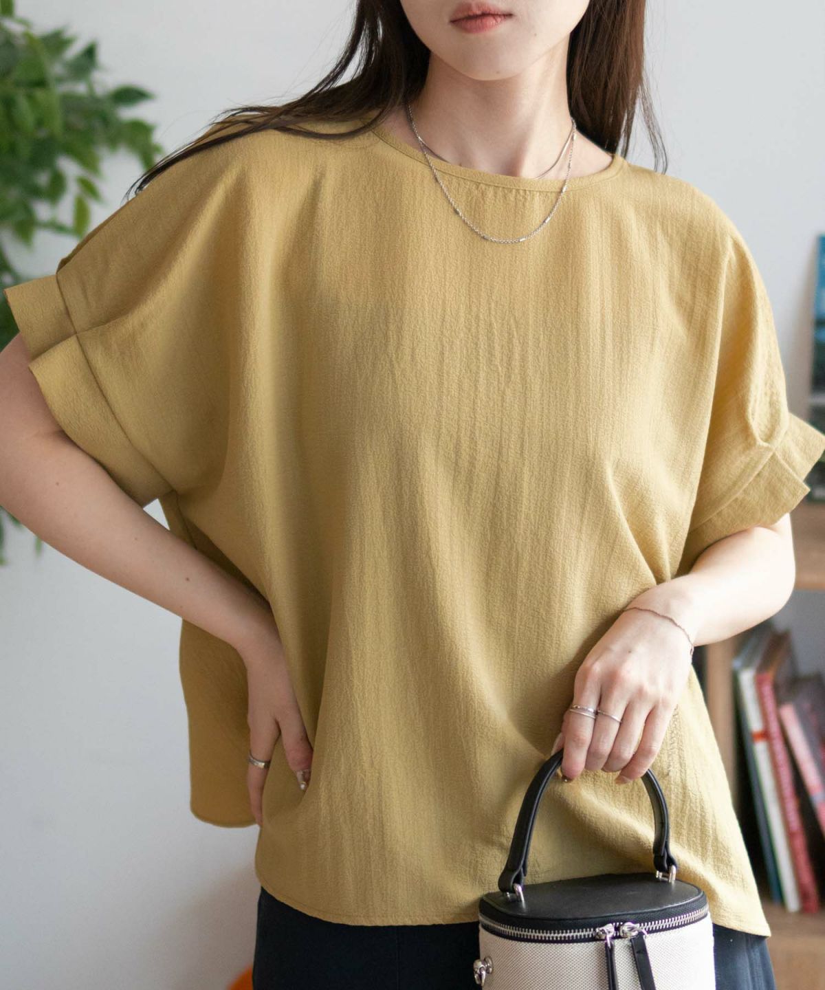 nAvy 袖口タックブラウス レディース