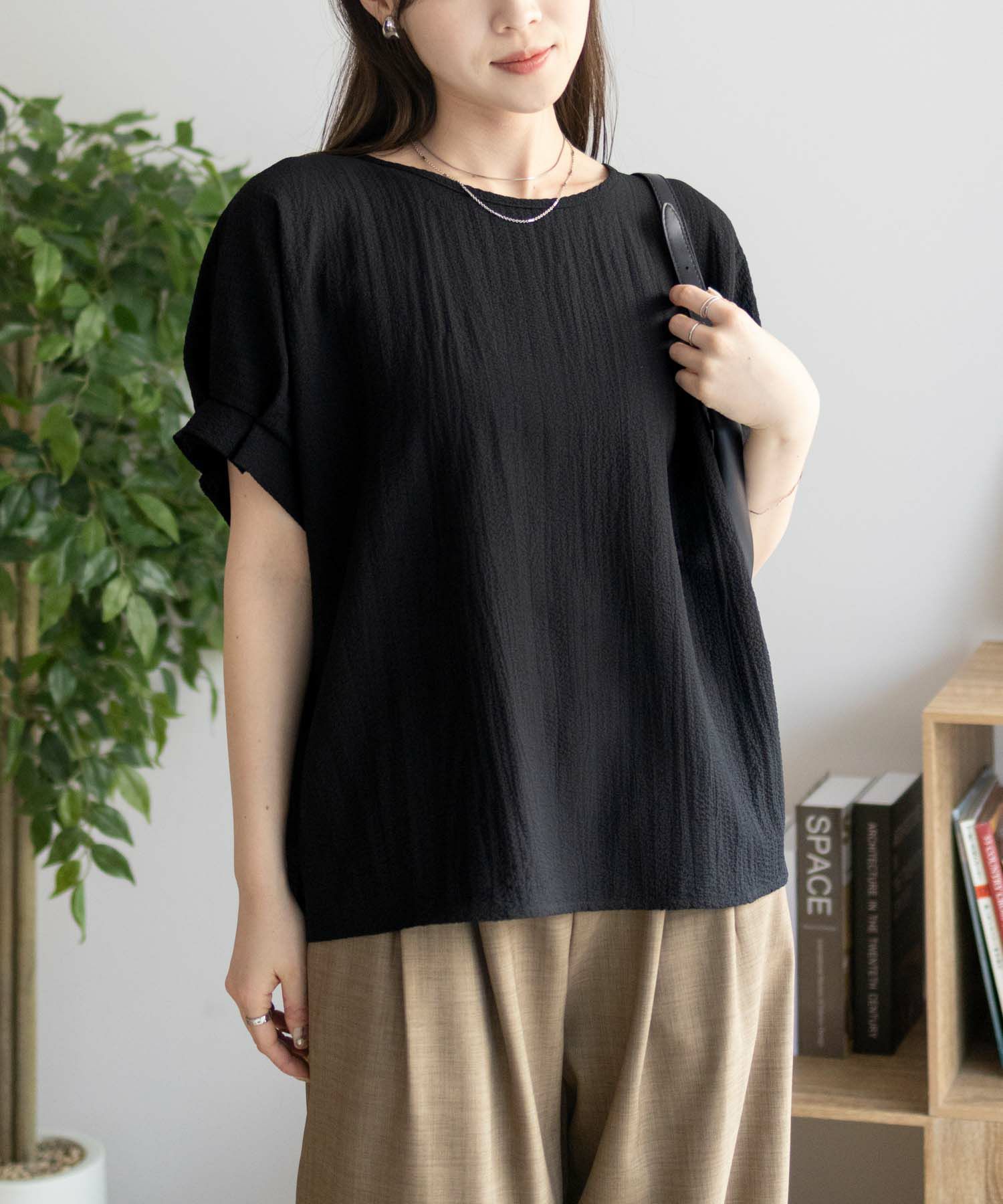 nAvy 袖口タックブラウス レディース