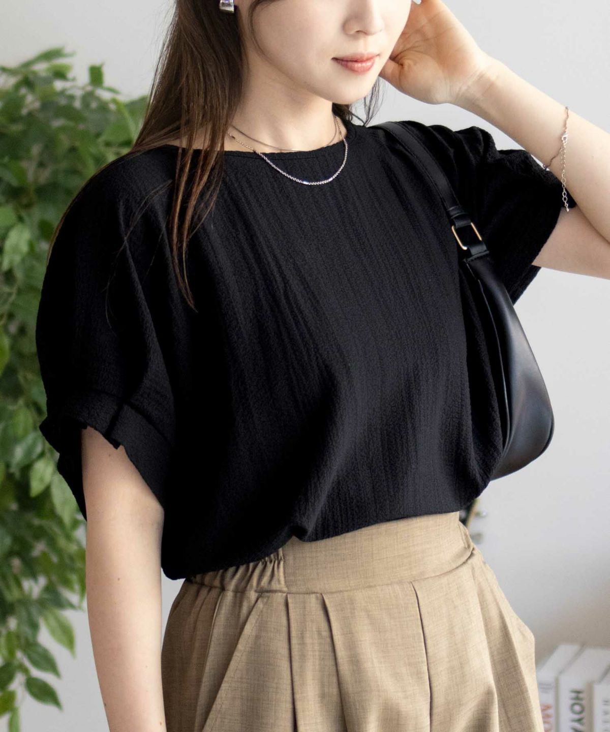 nAvy 袖口タックブラウス レディース