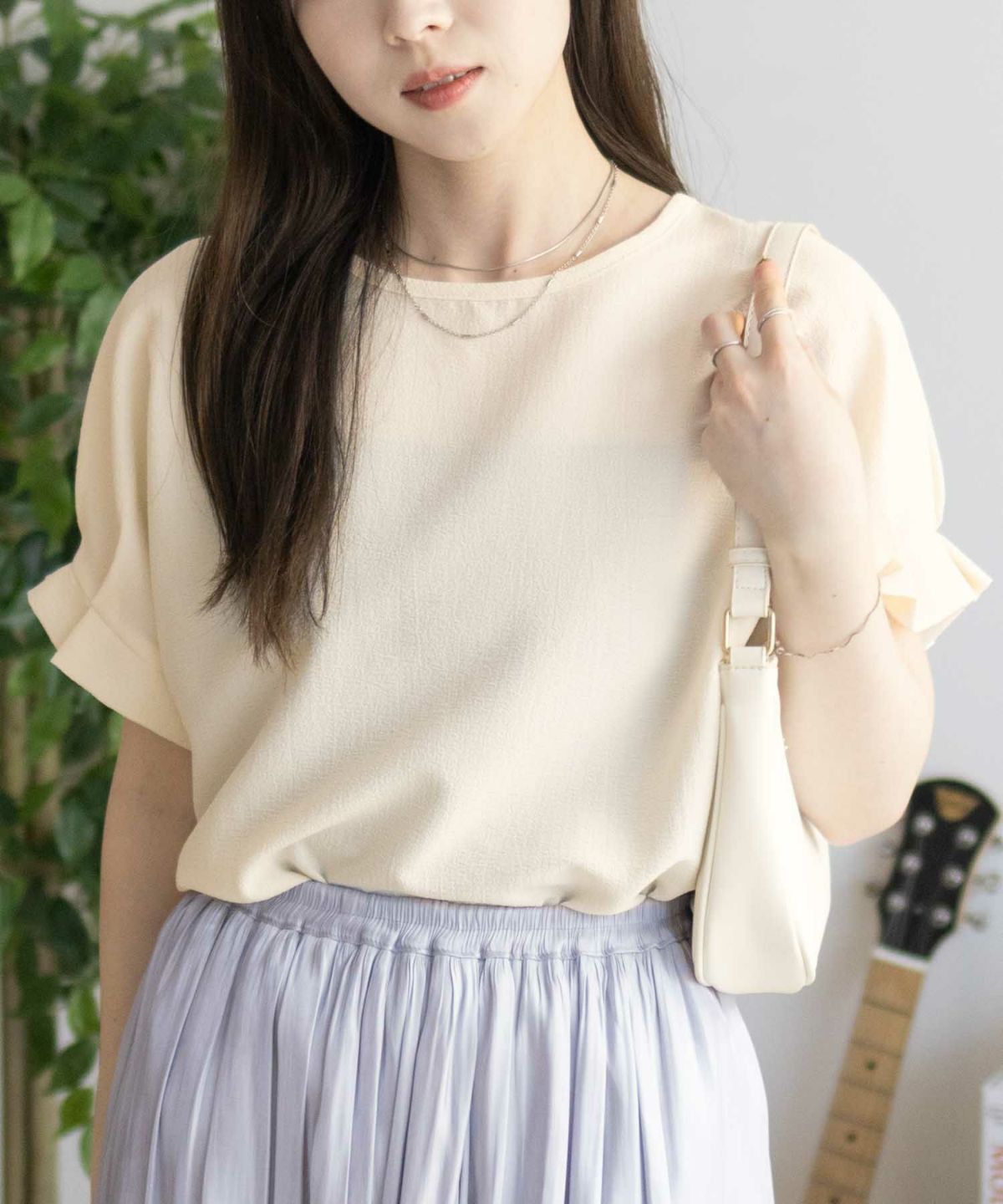 nAvy 袖口タックブラウス レディース