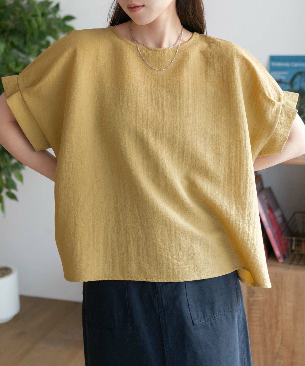 nAvy 袖口タックブラウス レディース