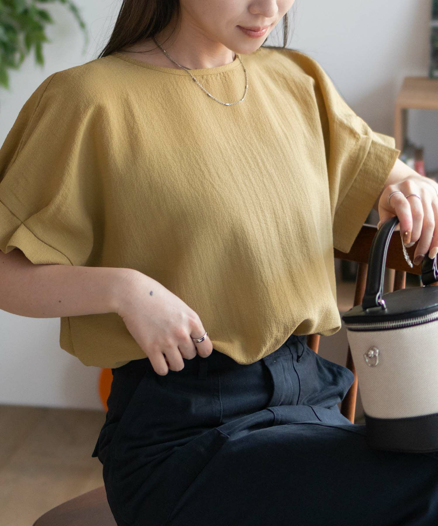 nAvy 袖口タックブラウス レディース