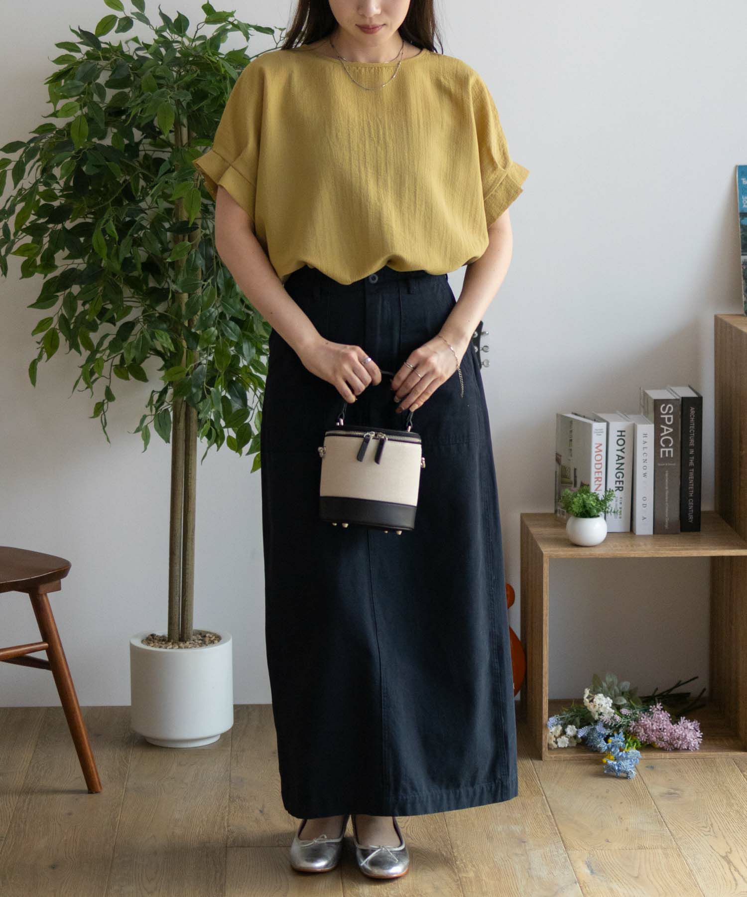 nAvy 袖口タックブラウス レディース