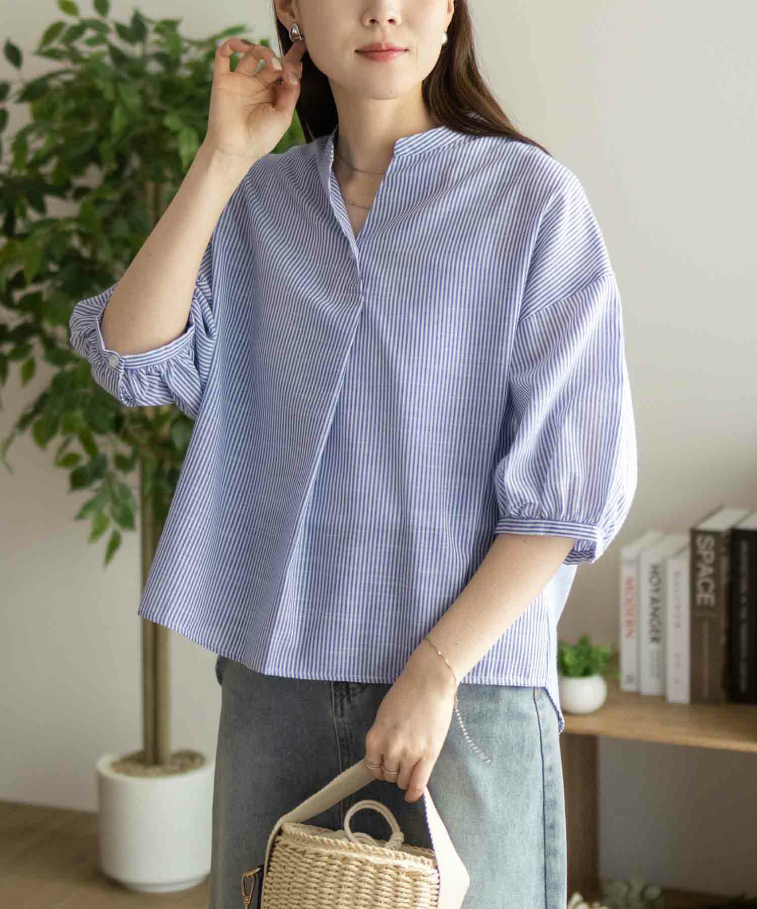 nAvy スラブスキッパーブラウス レディース