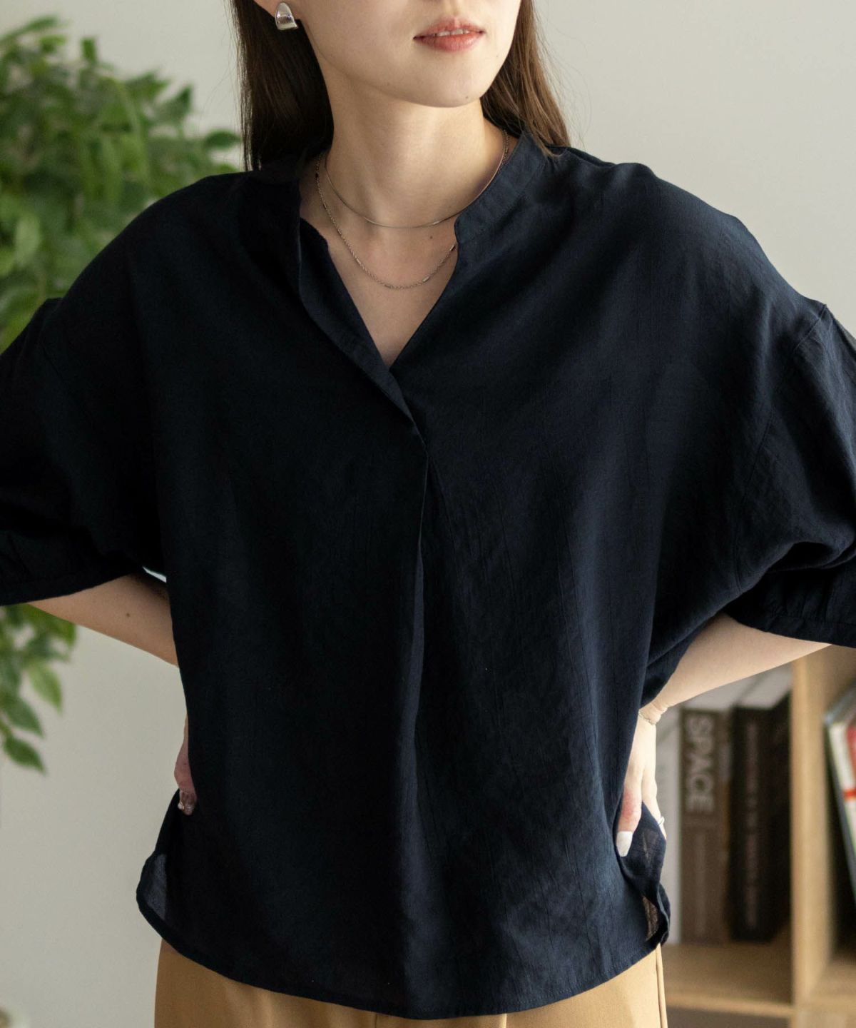 nAvy スラブスキッパーブラウス レディース