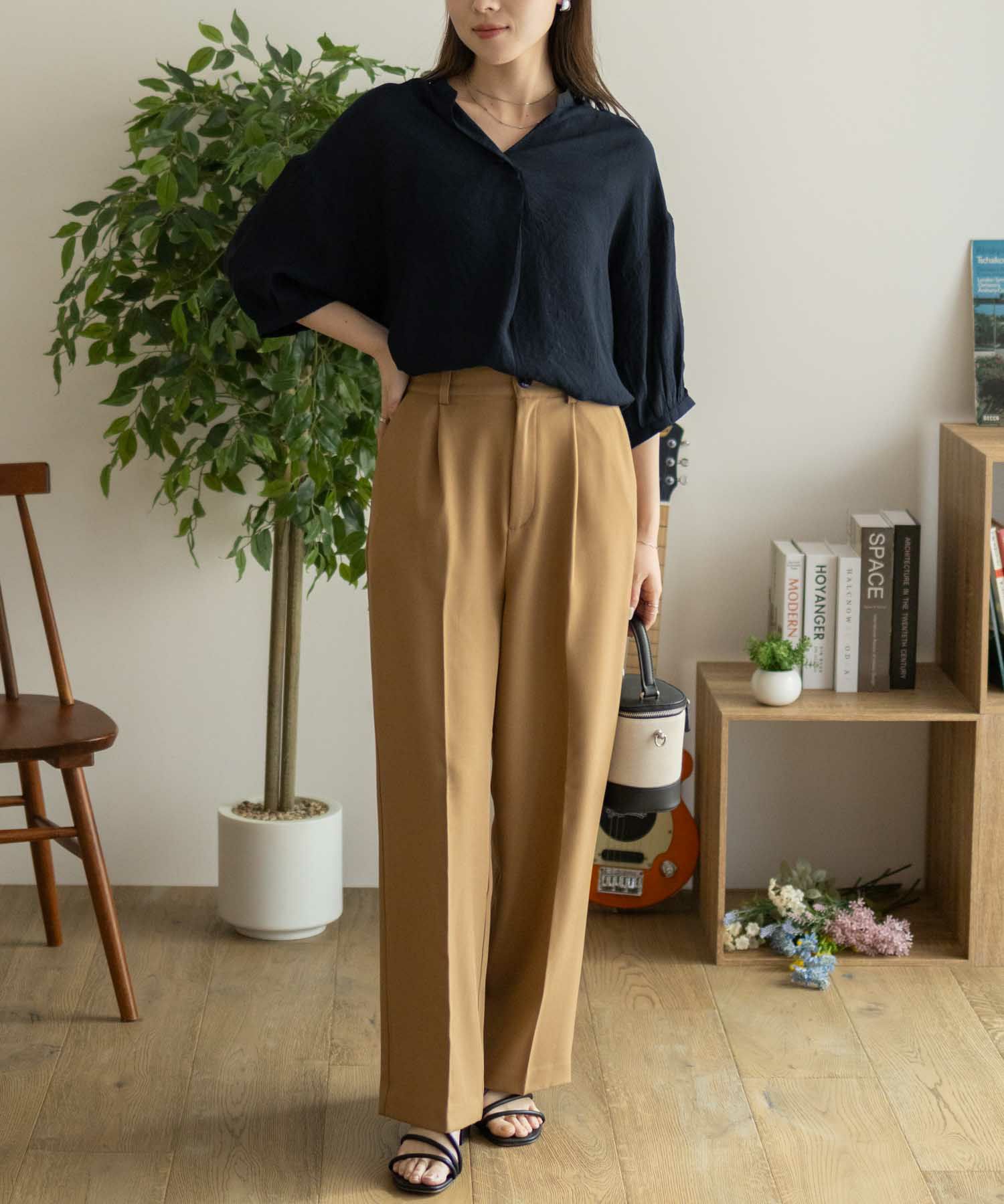 nAvy スラブスキッパーブラウス レディース