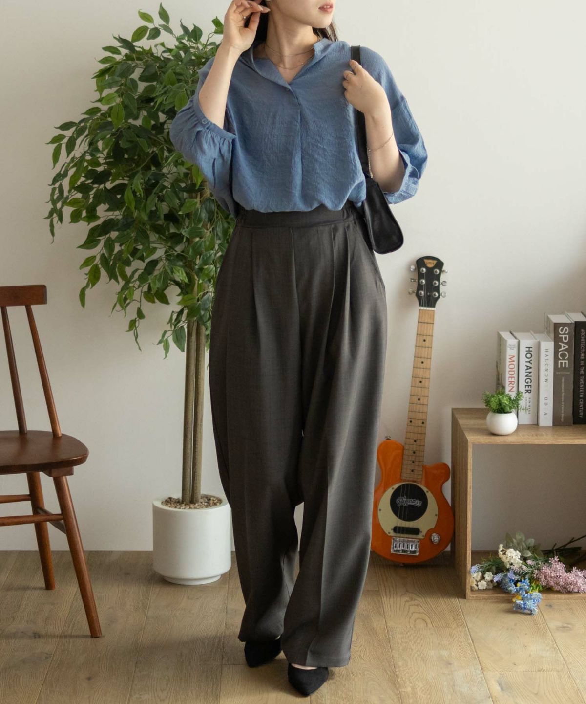 nAvy スラブスキッパーブラウス レディース