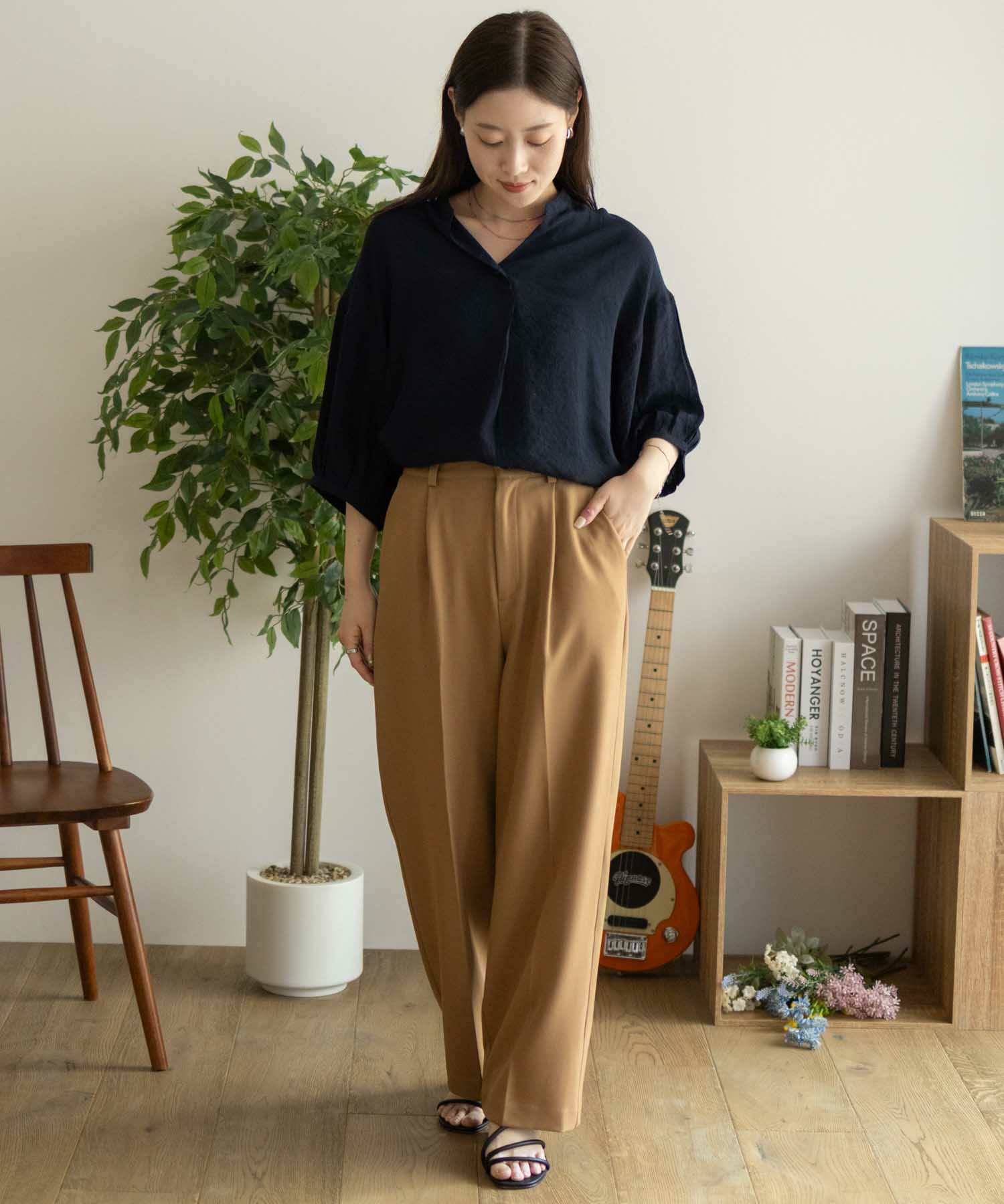 nAvy スラブスキッパーブラウス レディース