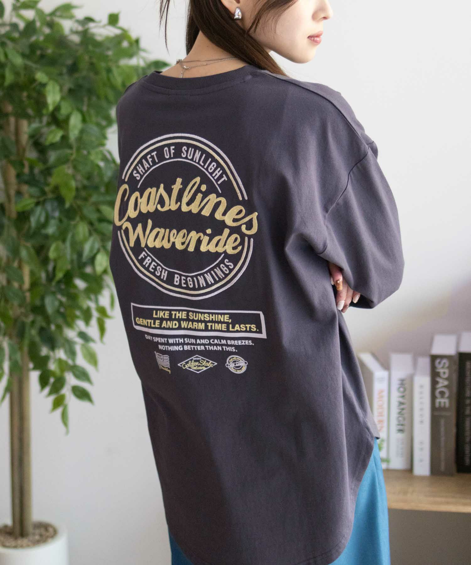 UNDERWRAPS  刺繍ラウンド長袖Tシャツ レディース メール便 対応商品商品サムネイル-5