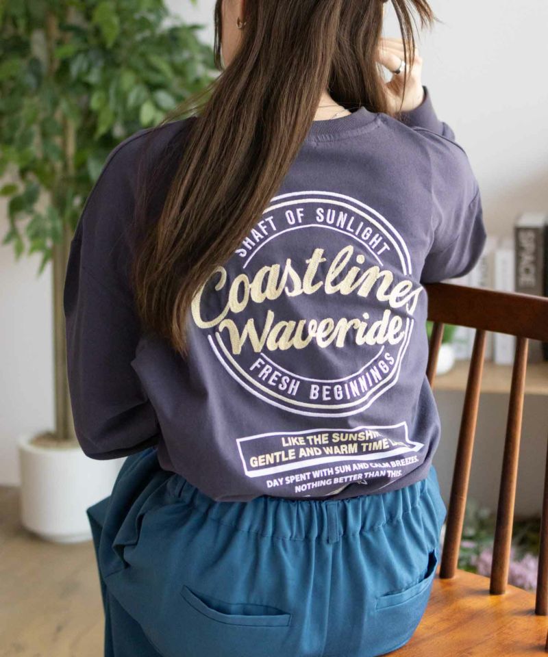 UNDERWRAPS  刺繍ラウンド長袖Tシャツ レディース メール便 対応商品商品画像-6