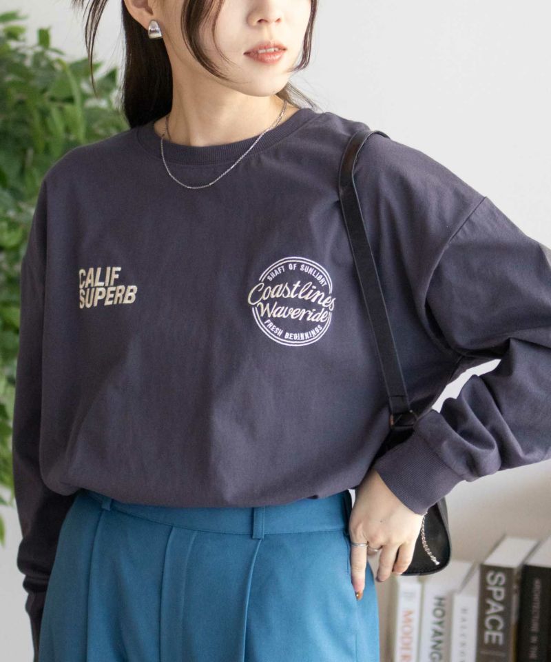 UNDERWRAPS  刺繍ラウンド長袖Tシャツ レディース メール便 対応商品商品画像-7