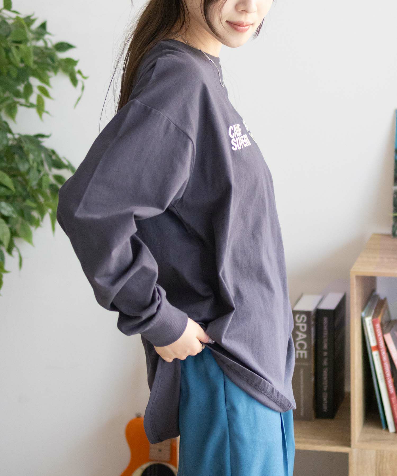 UNDERWRAPS 刺繍ラウンド長袖Tシャツ レディース ネコポス 対応商品