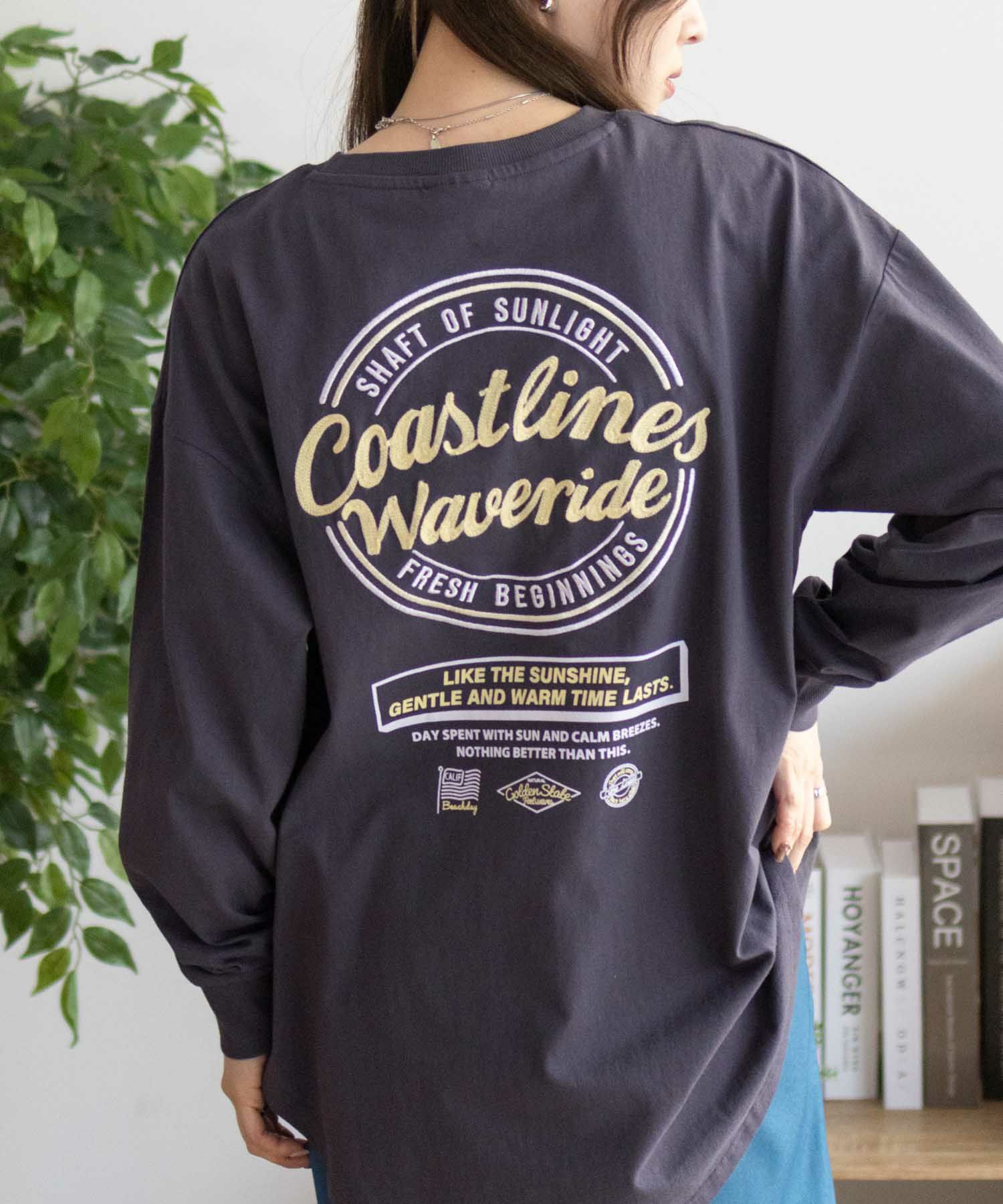 UNDERWRAPS 刺繍ラウンド長袖Tシャツ レディース ネコポス 対応商品