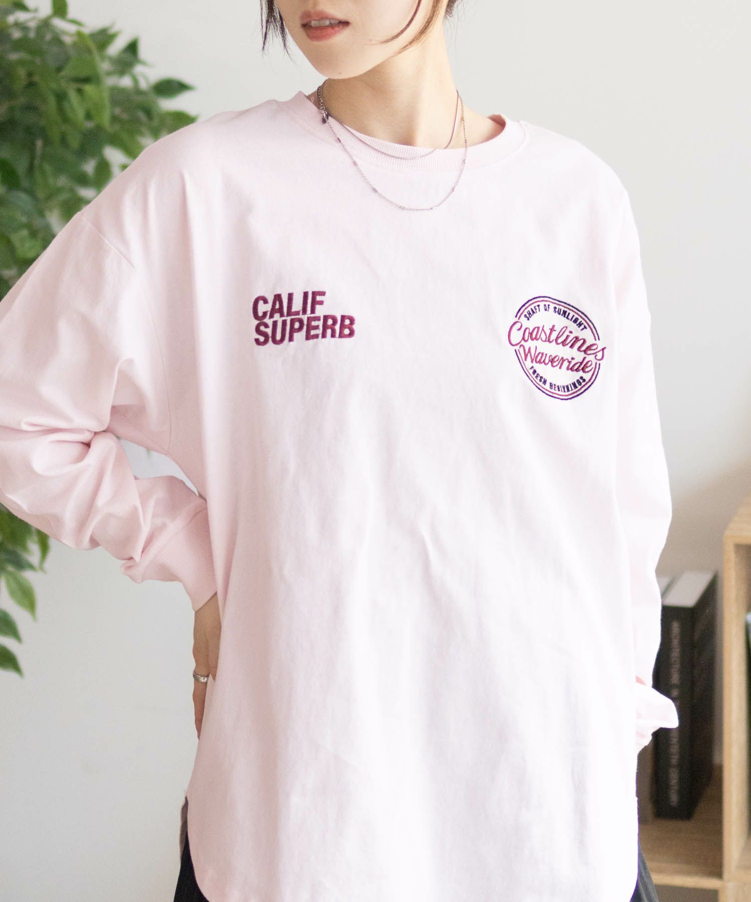 UNDERWRAPS 刺繍ラウンド長袖Tシャツ レディース ネコポス 対応商品