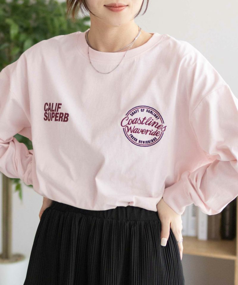 UNDERWRAPS  刺繍ラウンド長袖Tシャツ レディース メール便 対応商品商品画像-13