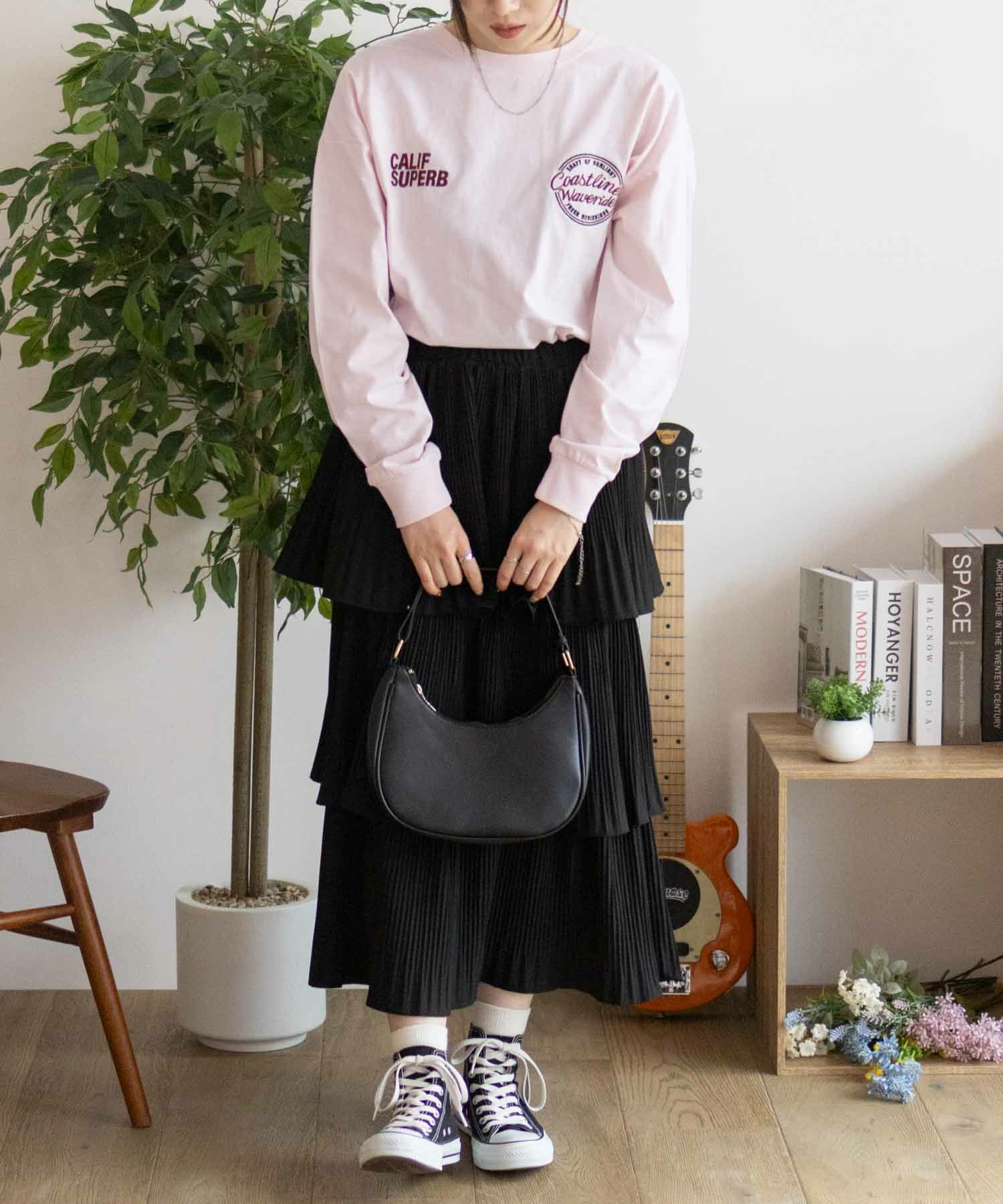 UNDERWRAPS 刺繍ラウンド長袖Tシャツ レディース ネコポス 対応商品