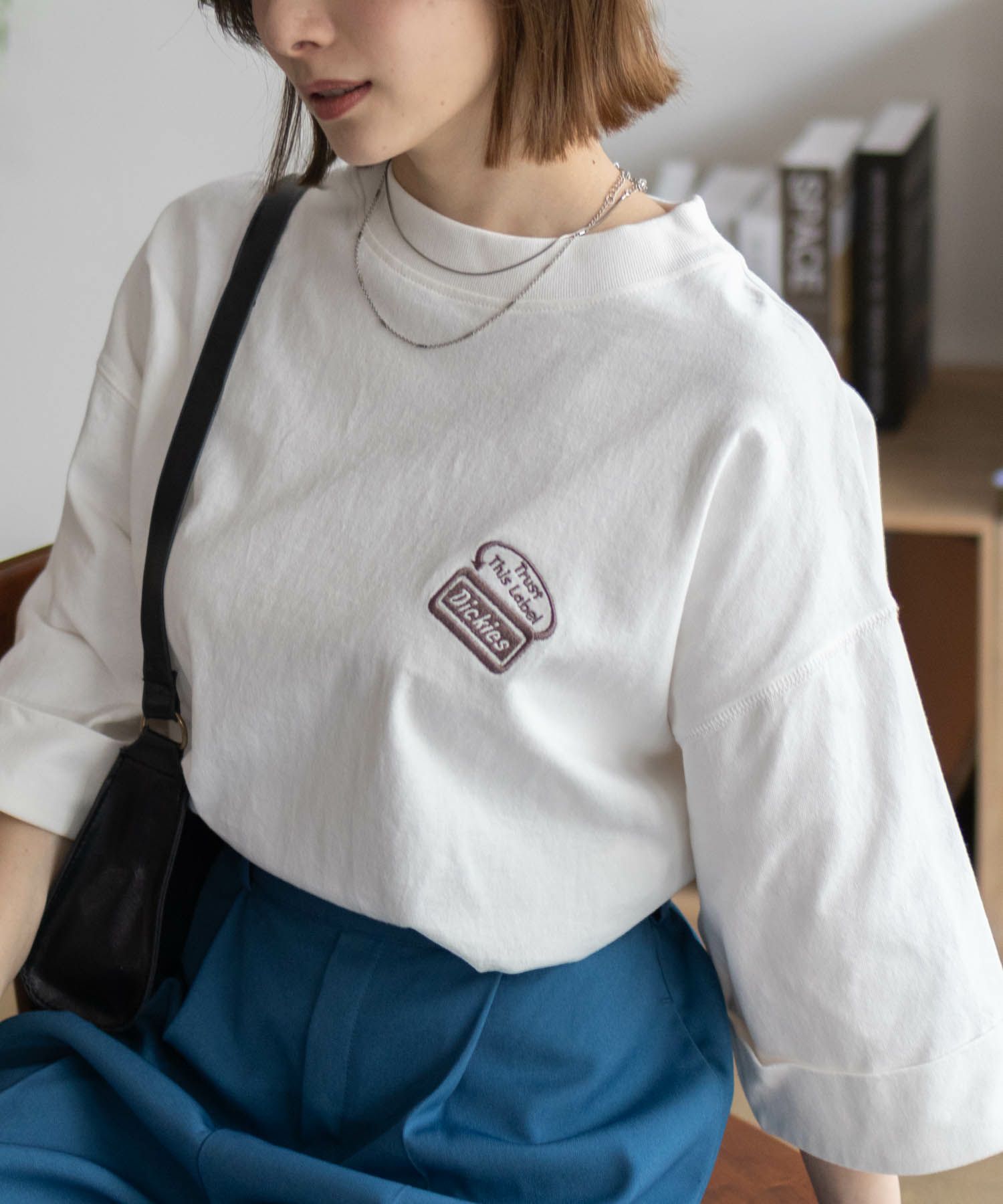 Dickies  刺繍ロールアップTシャツ レディース メール便 対応商品商品サムネイル-6