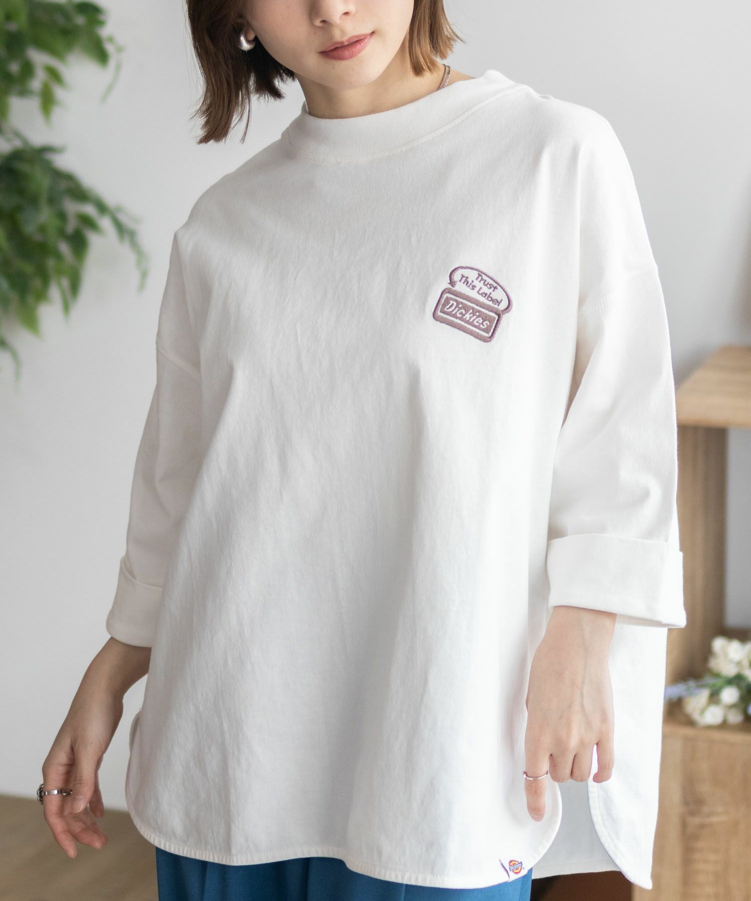 Dickies 刺繍ロールアップTシャツ レディース ネコポス 対応商品