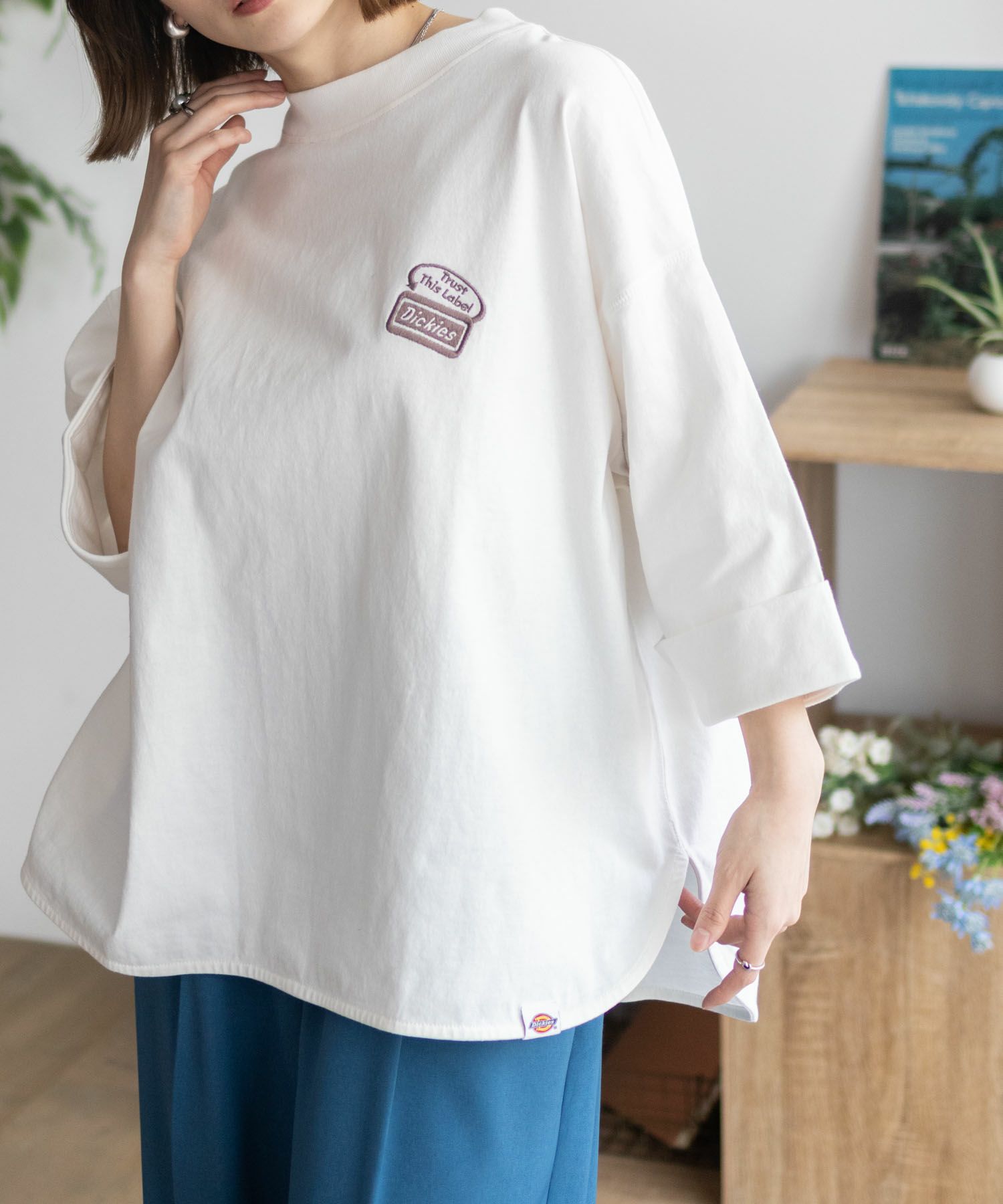 Dickies 刺繍ロールアップTシャツ レディース ネコポス 対応商品