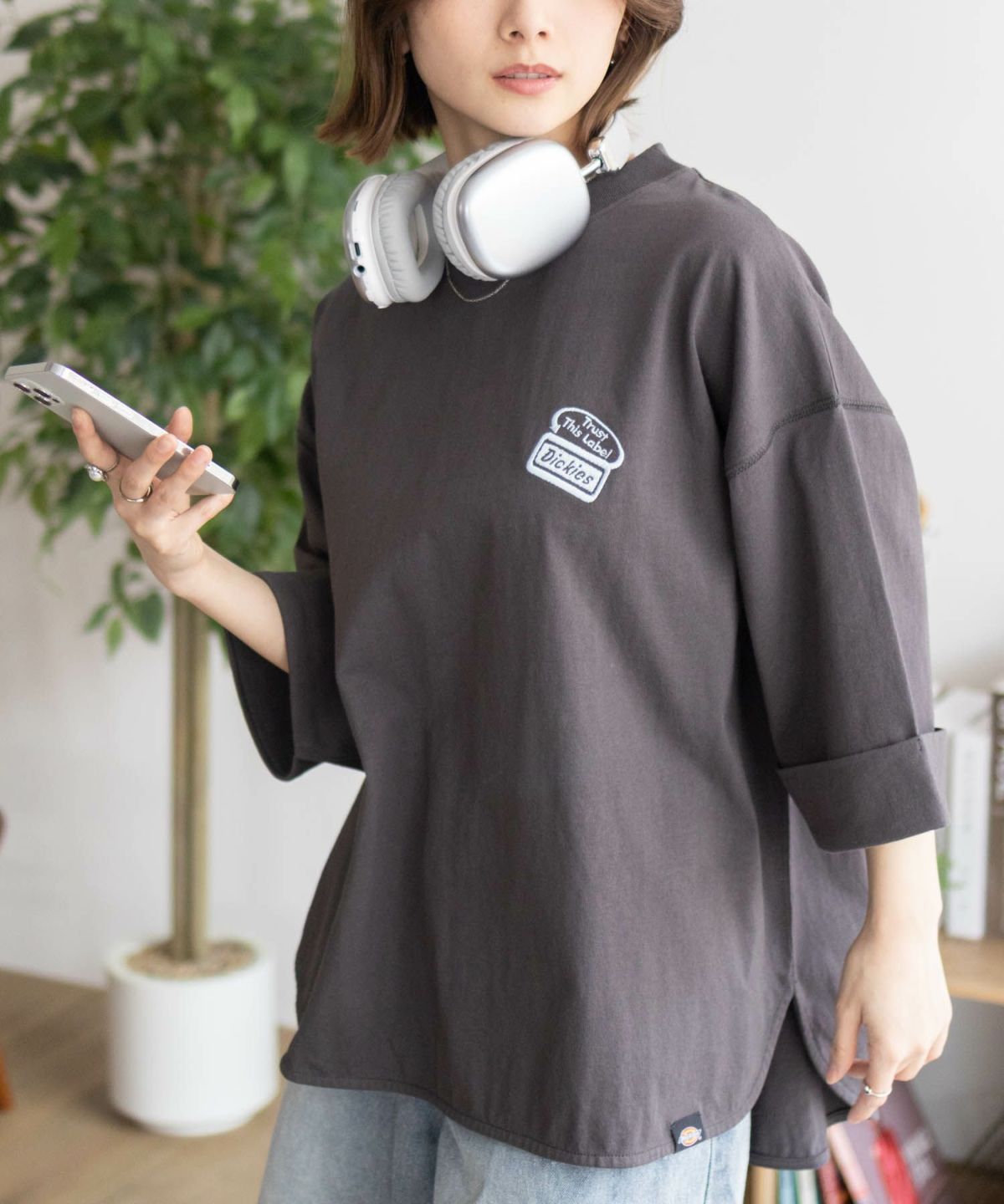 Dickies 刺繍ロールアップTシャツ レディース ネコポス 対応商品