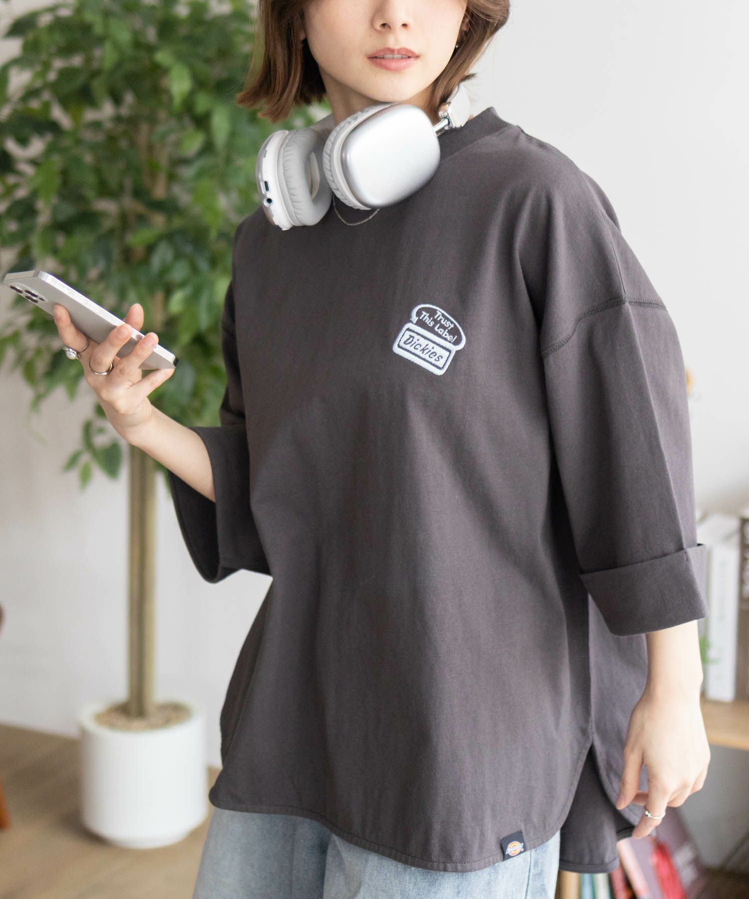Dickies  刺繍ロールアップTシャツ レディース メール便 対応商品商品サムネイル-13