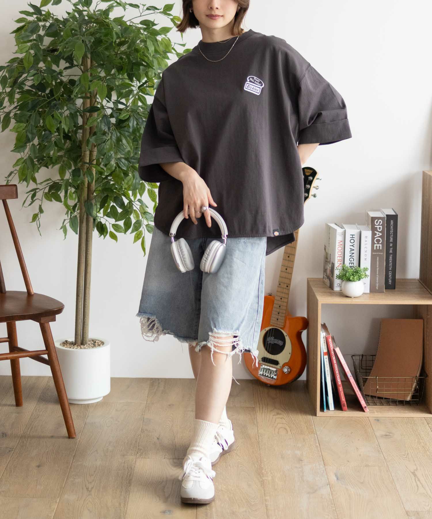 Dickies 刺繍ロールアップTシャツ レディース ネコポス 対応商品