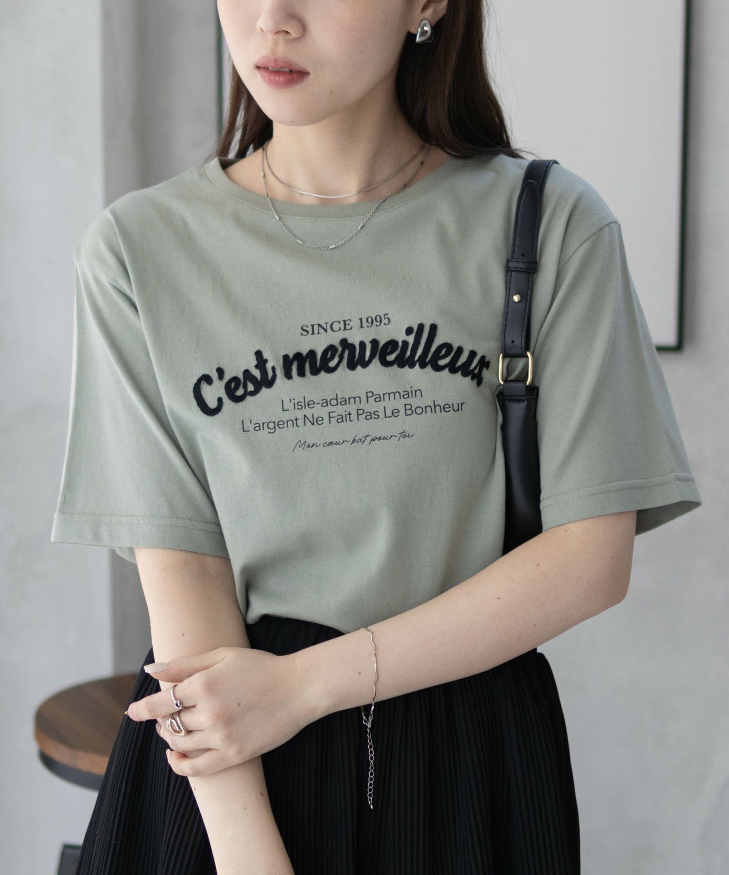 T-GRAPHICS ロゴ刺繍Tシャツ レディース ネコポス 対応商品