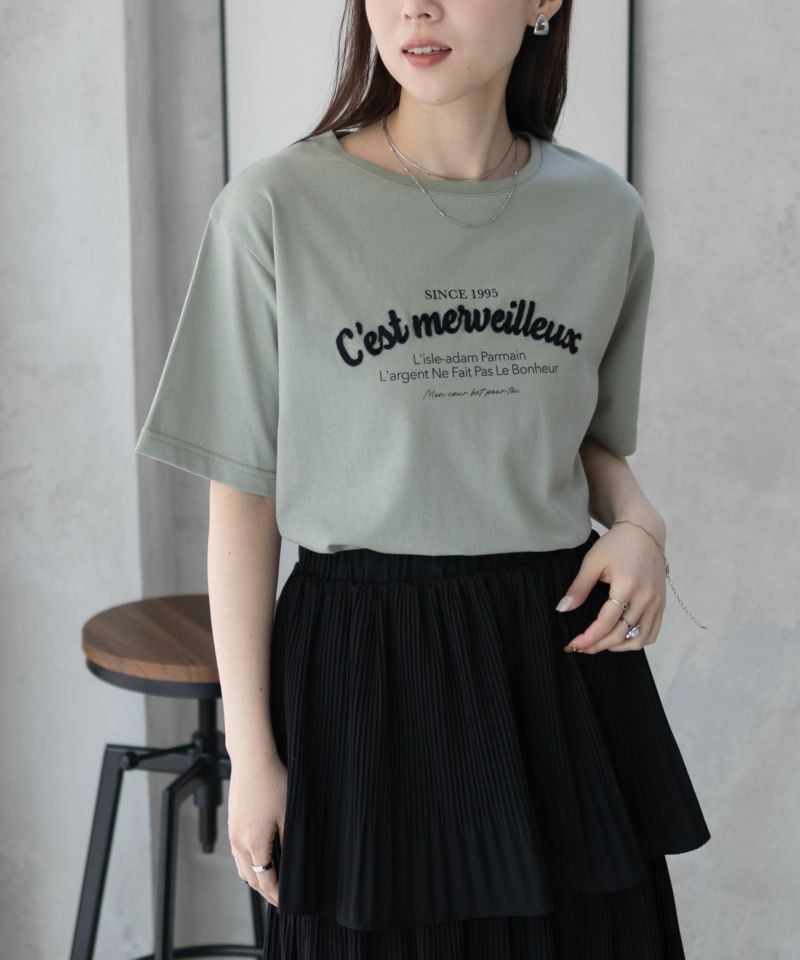 T-GRAPHICS  ロゴ刺繍Tシャツ レディース メール便 対応商品商品画像-7
