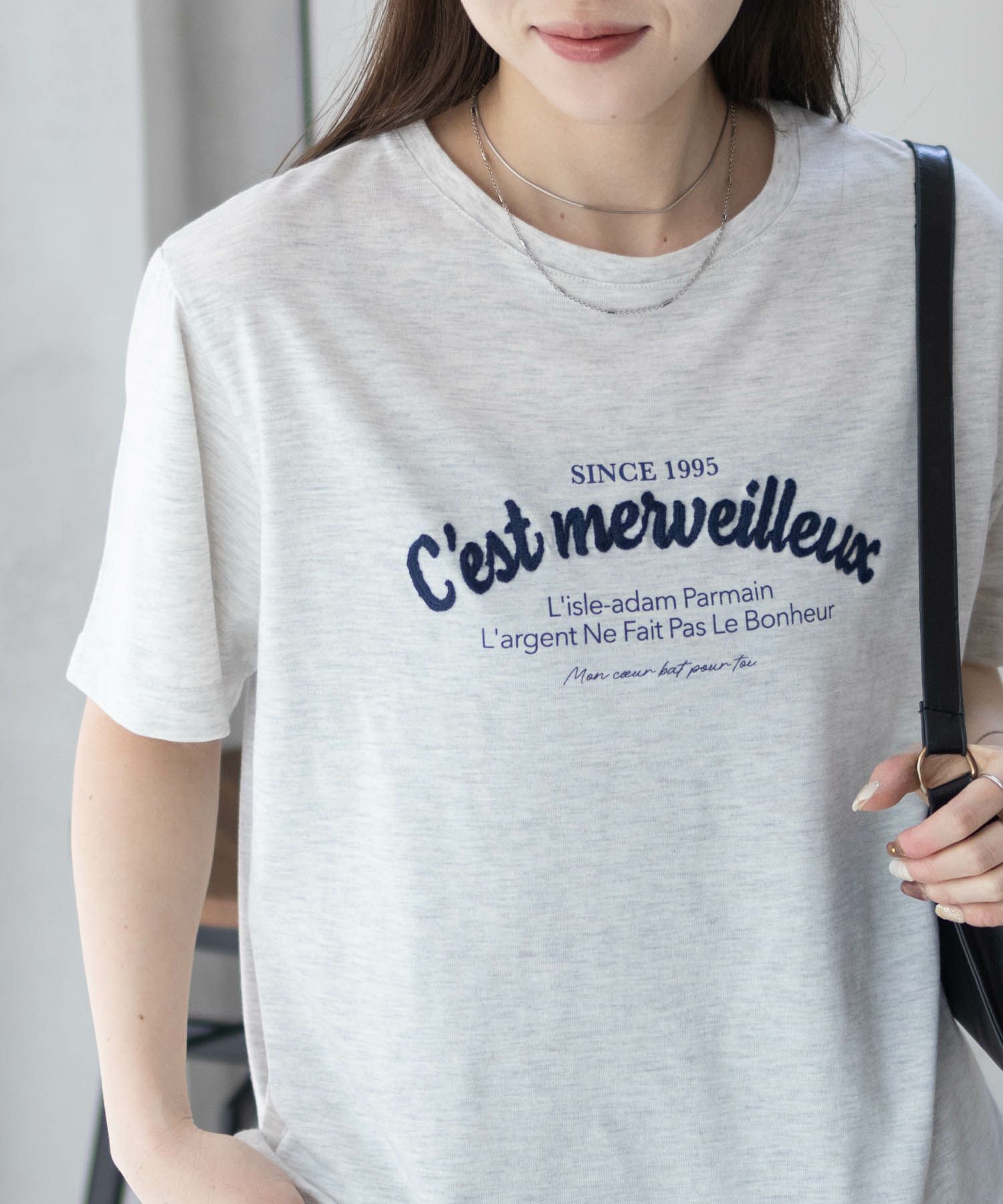 T-GRAPHICS  ロゴ刺繍Tシャツ レディース メール便 対応商品商品画像-11