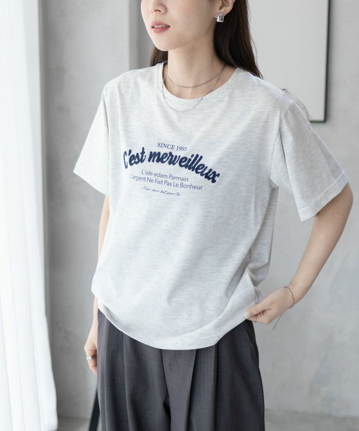 T-GRAPHICS ロゴ刺繍Tシャツ レディース ネコポス 対応商品
