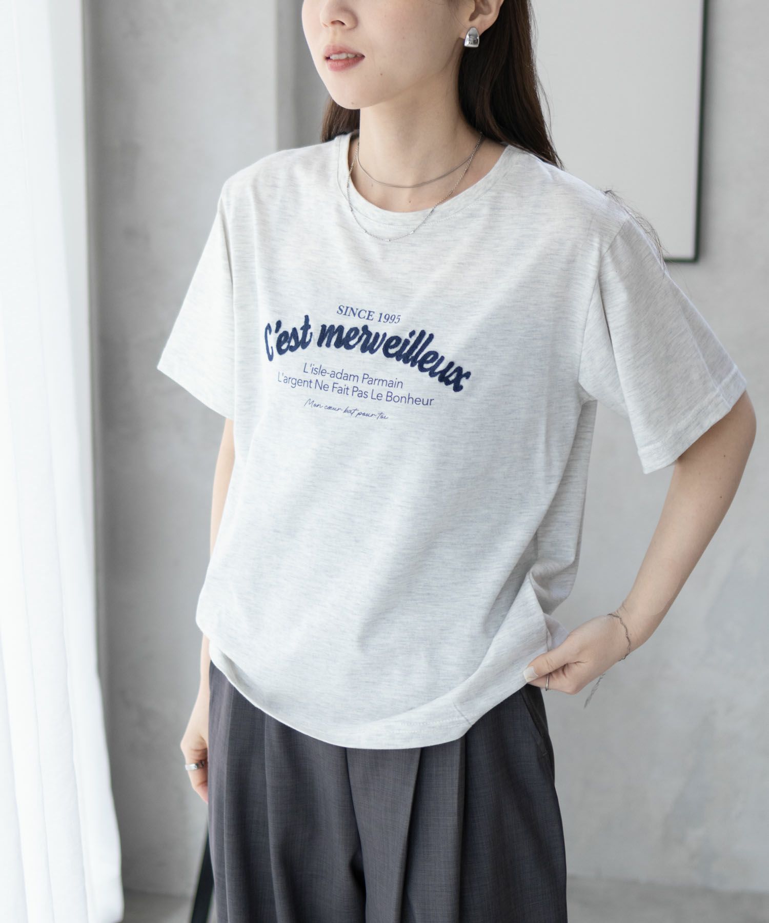 T-GRAPHICS ロゴ刺繍Tシャツ レディース ネコポス 対応商品