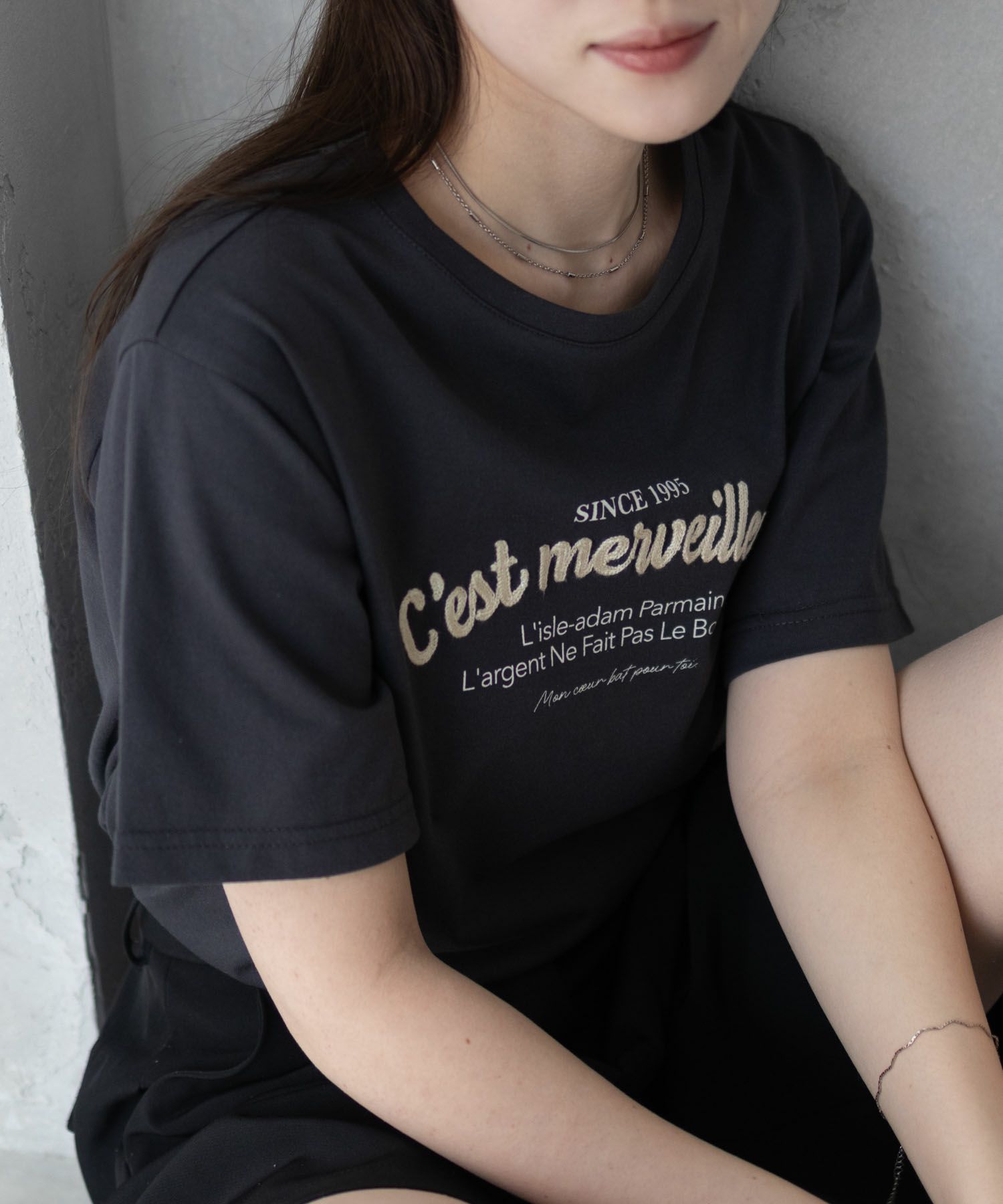 T-GRAPHICS ロゴ刺繍Tシャツ レディース ネコポス 対応商品