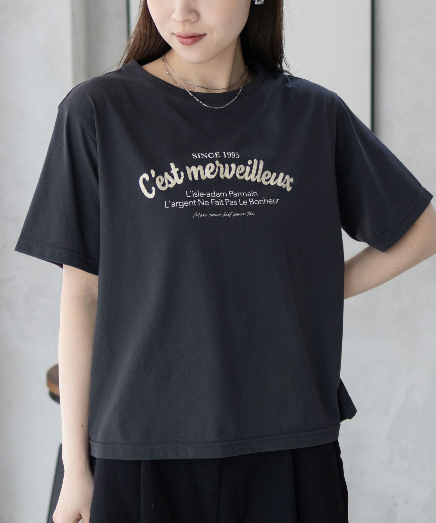 T-GRAPHICS ロゴ刺繍Tシャツ レディース ネコポス 対応商品