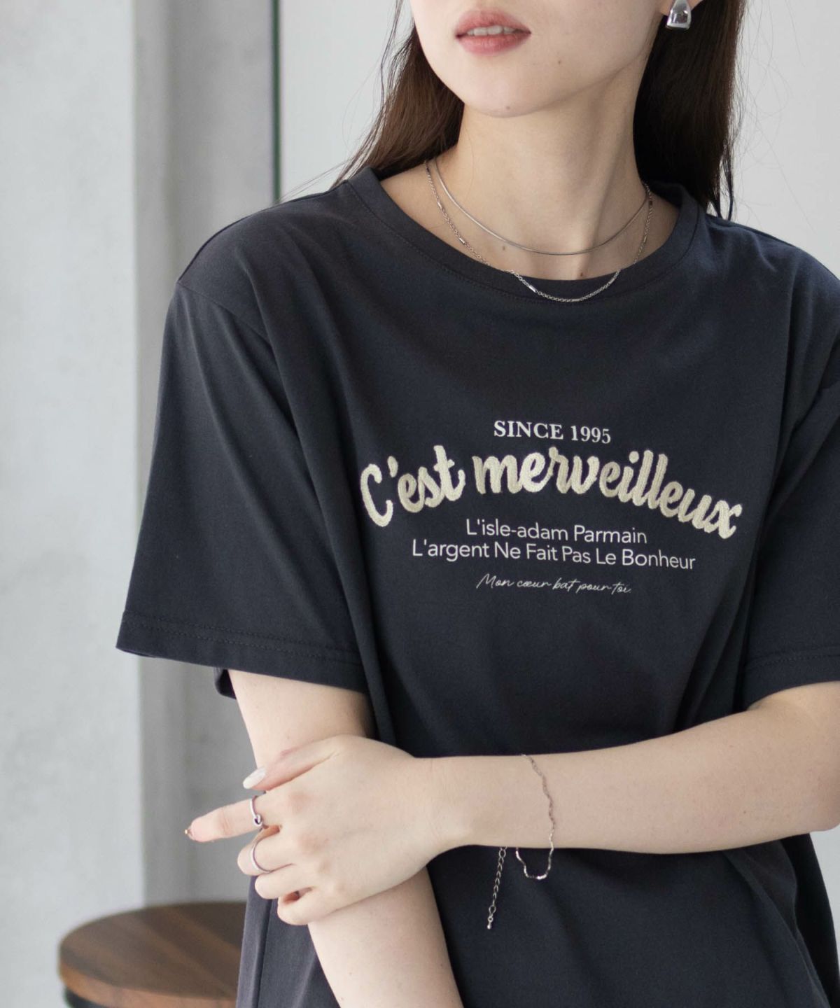 T-GRAPHICS ロゴ刺繍Tシャツ レディース ネコポス 対応商品