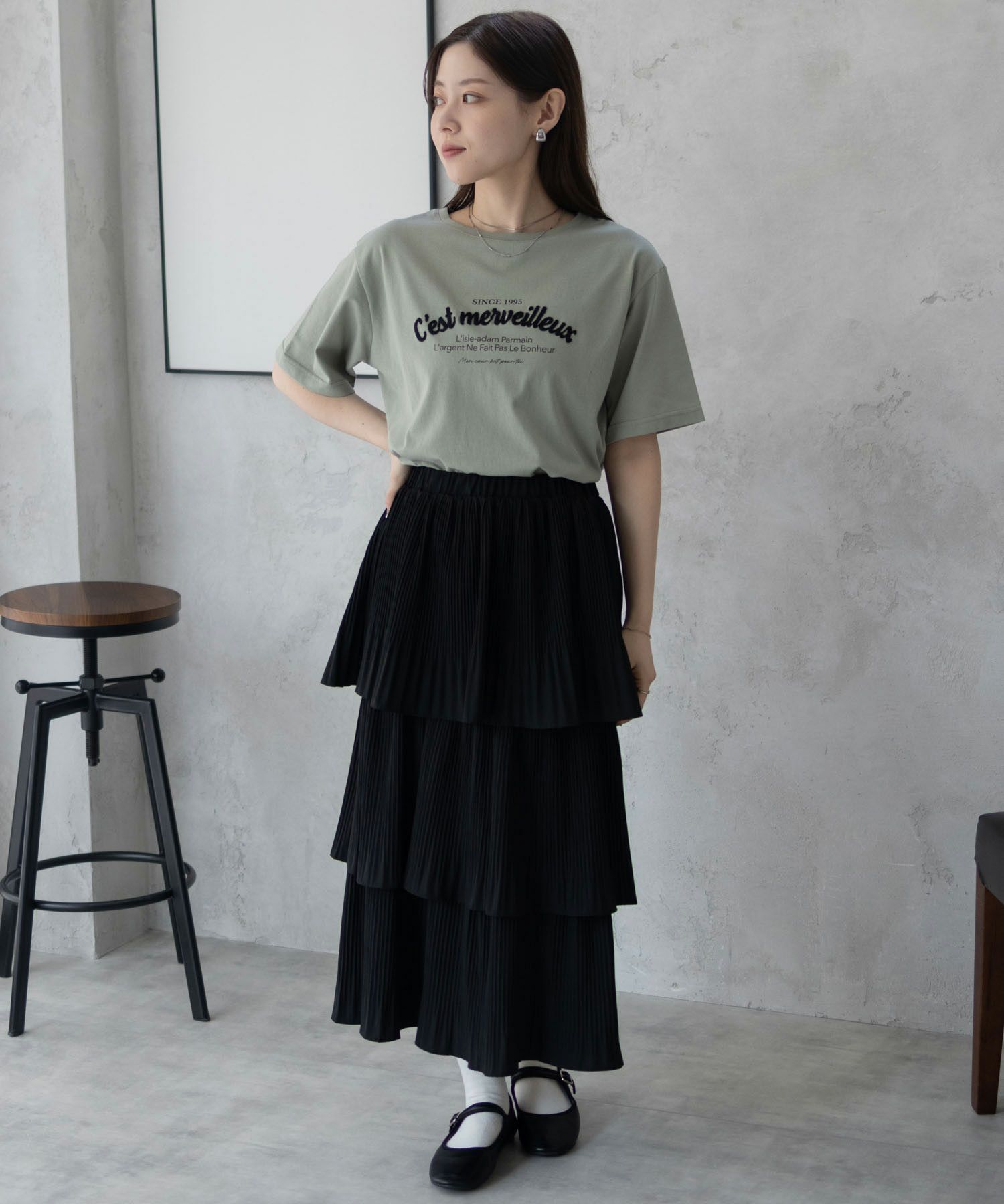 T-GRAPHICS ロゴ刺繍Tシャツ レディース ネコポス 対応商品