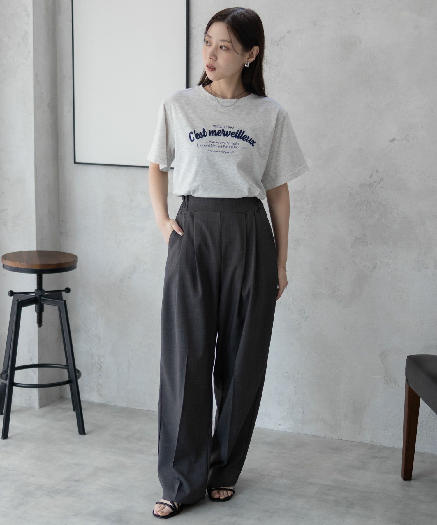 T-GRAPHICS ロゴ刺繍Tシャツ レディース ネコポス 対応商品