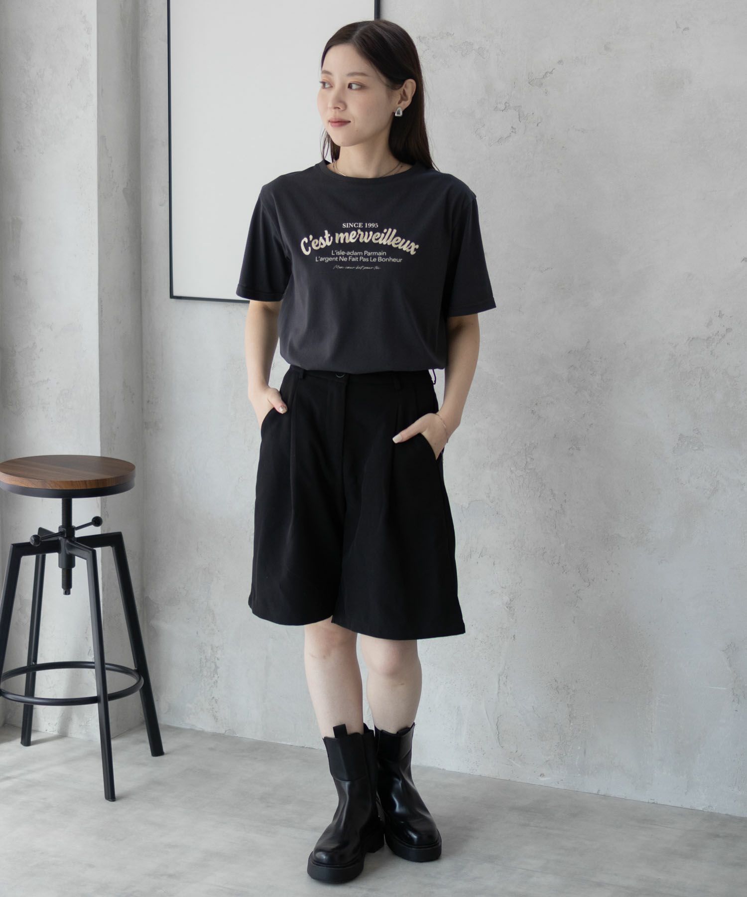 T-GRAPHICS  ロゴ刺繍Tシャツ レディース メール便 対応商品商品画像-32