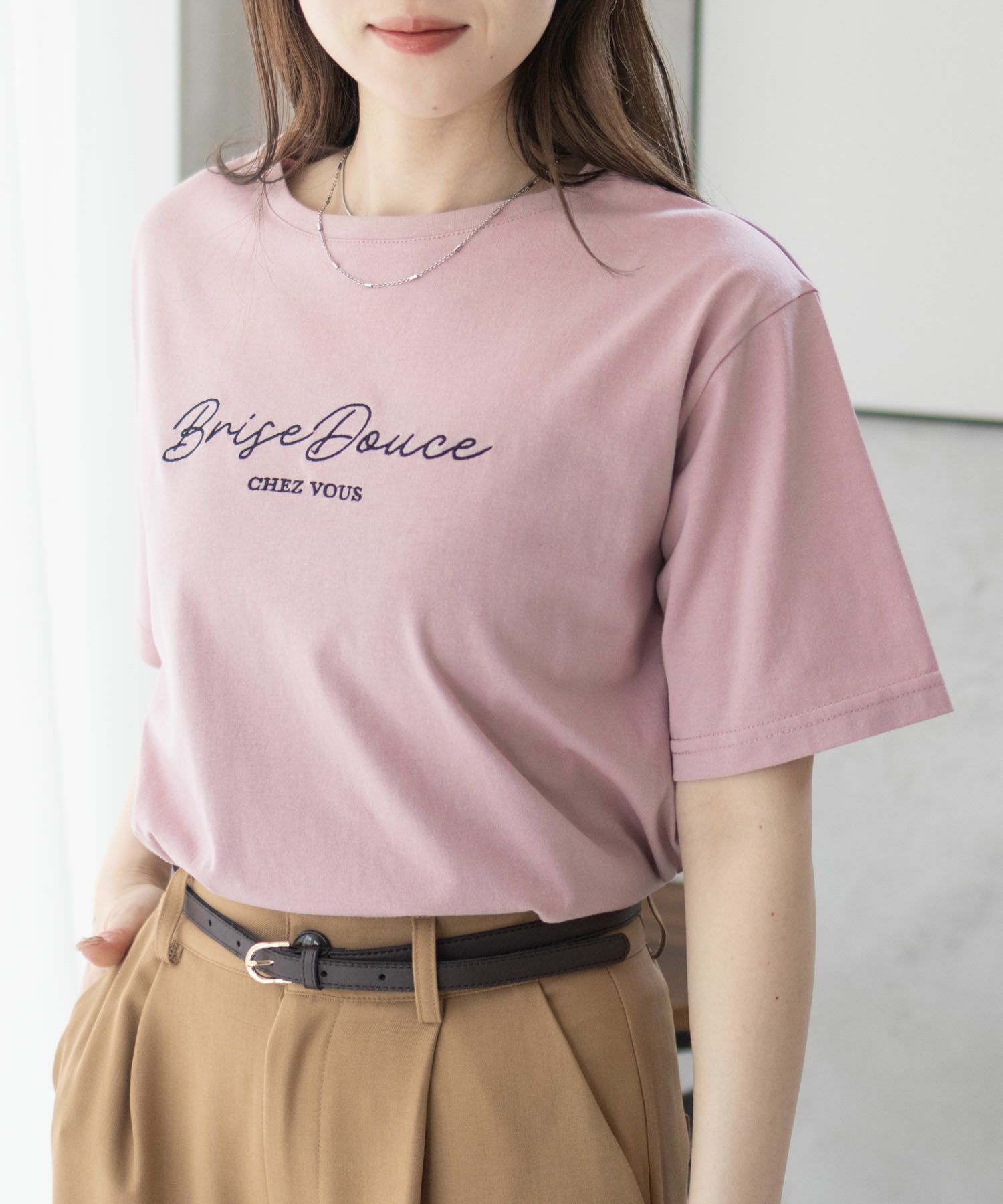 T-GRAPHICS  ロゴ刺繍Tシャツ レディース メール便 対応商品商品サムネイル-4
