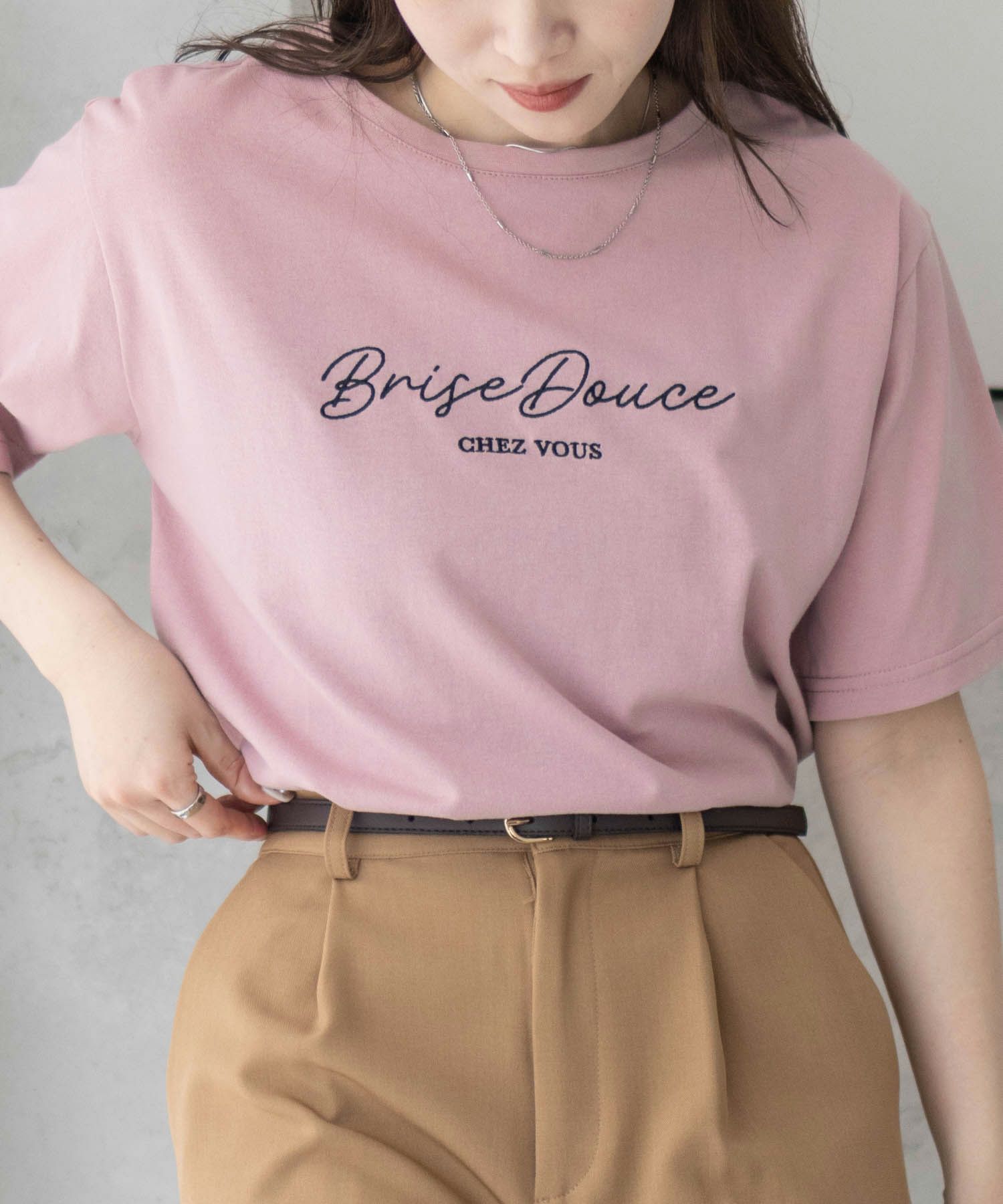 T-GRAPHICS ロゴ刺繍Tシャツ レディース ネコポス 対応商品