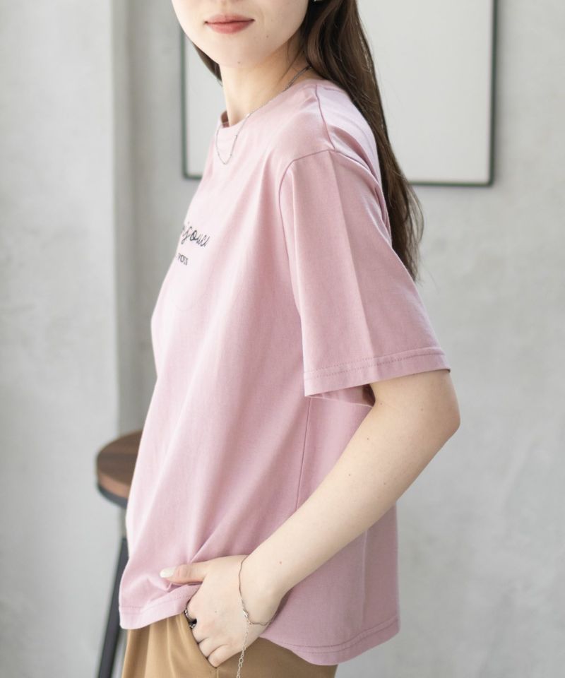T-GRAPHICS  ロゴ刺繍Tシャツ レディース メール便 対応商品商品画像-9