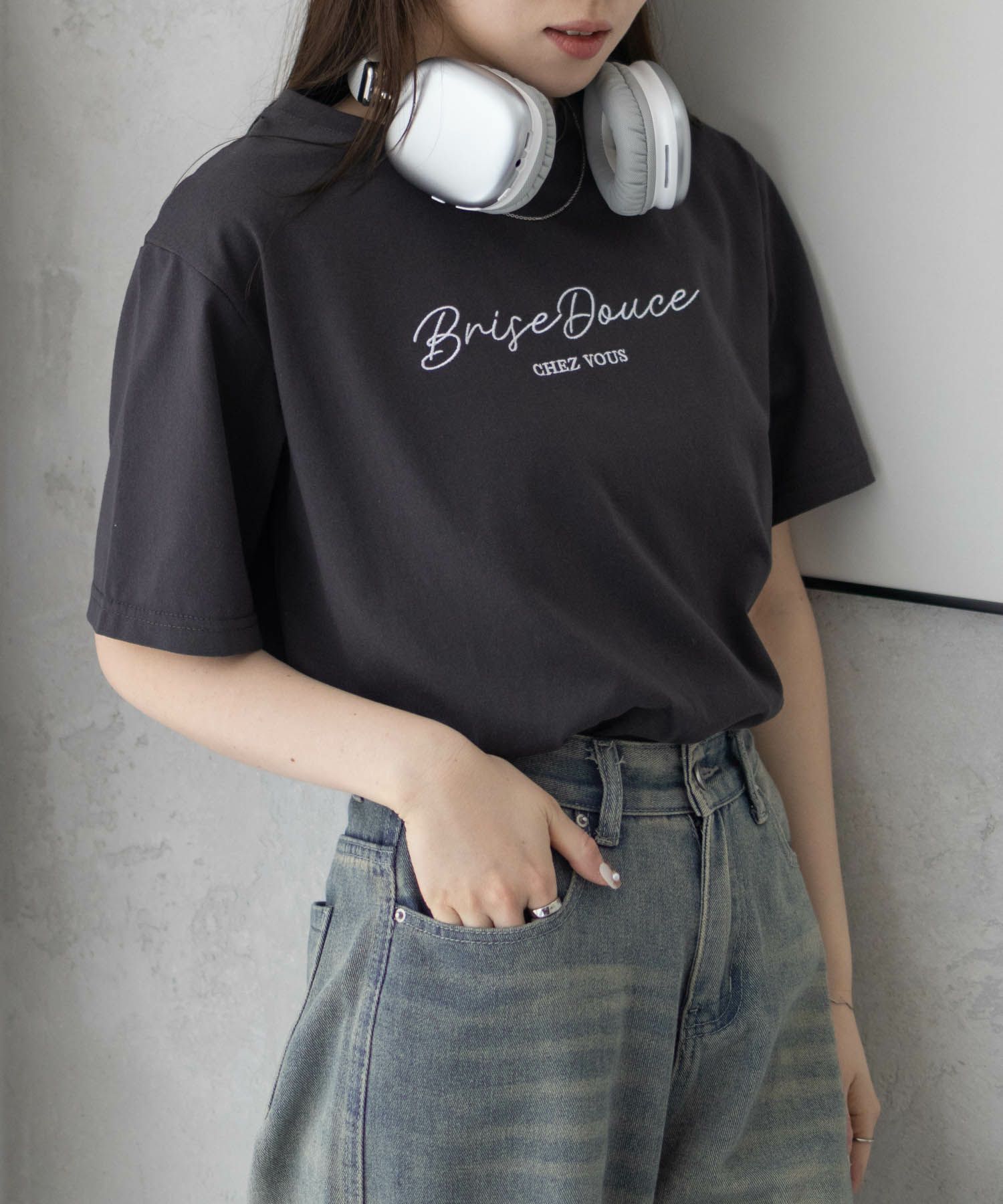 T-GRAPHICS  ロゴ刺繍Tシャツ レディース メール便 対応商品商品画像-15