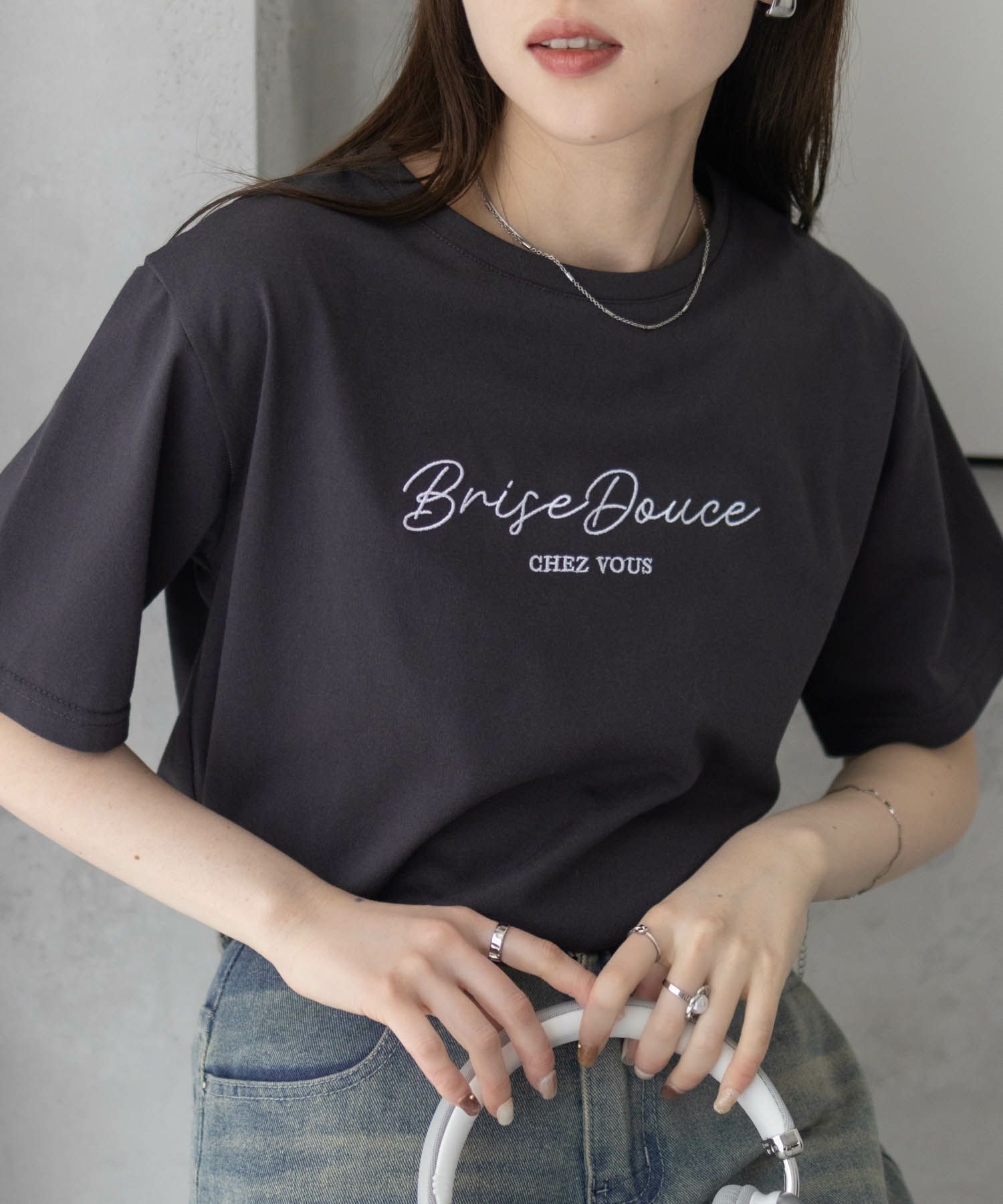 T-GRAPHICS  ロゴ刺繍Tシャツ レディース メール便 対応商品商品画像-16