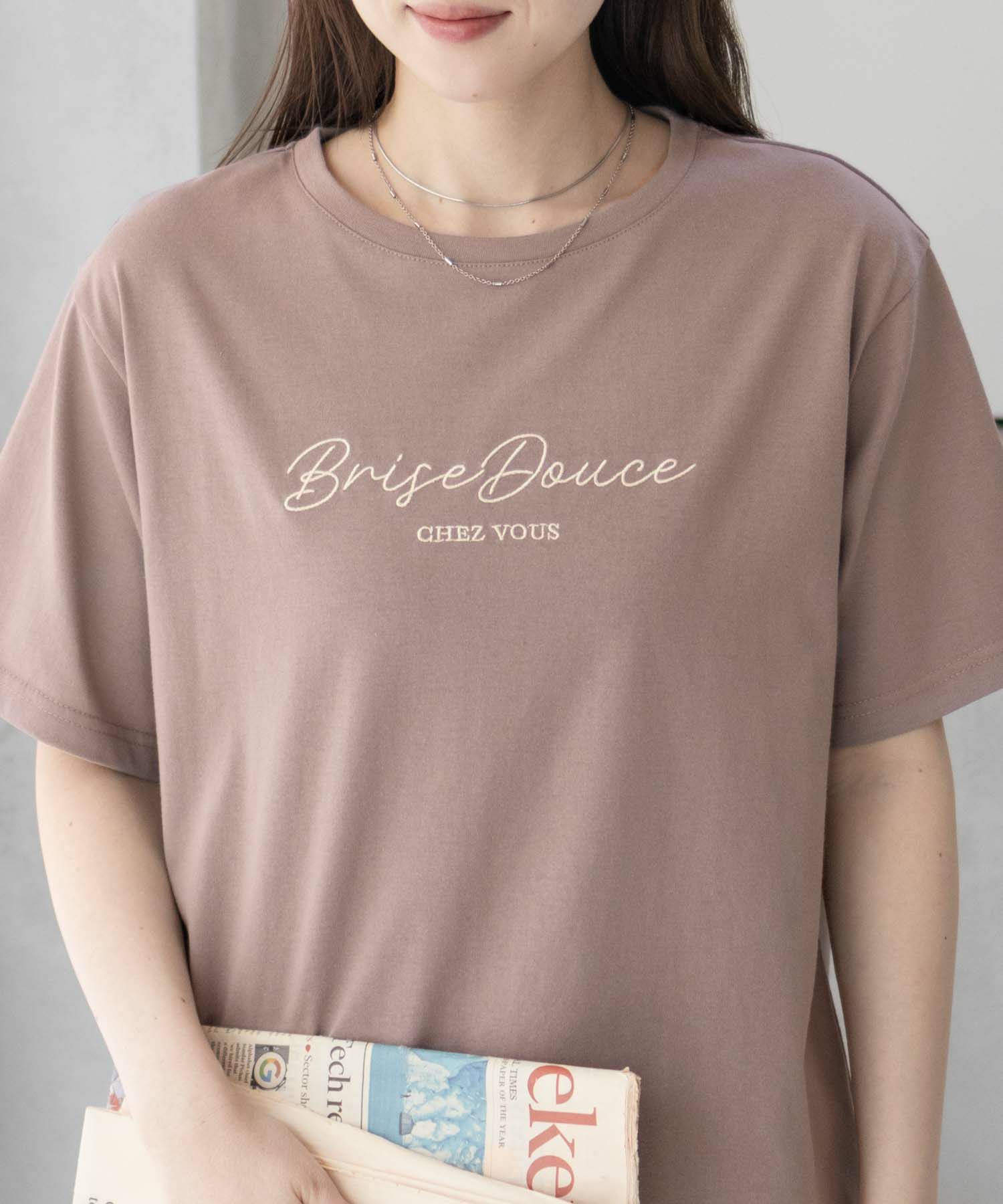 T-GRAPHICS  ロゴ刺繍Tシャツ レディース メール便 対応商品商品画像-19